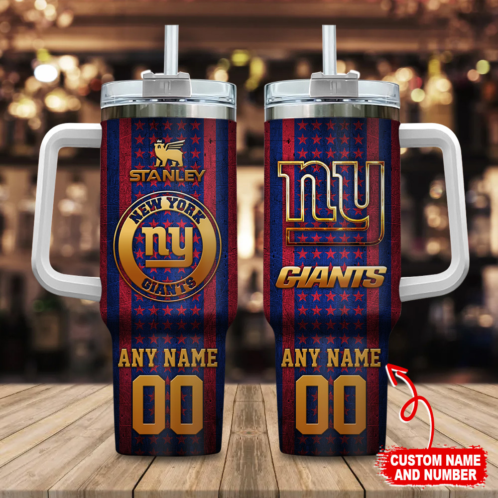 New York Giants NFL Golden Logos US Flag Custom Stanley Cup 40 oz 30 oz Tumbler With HandleTVC230181