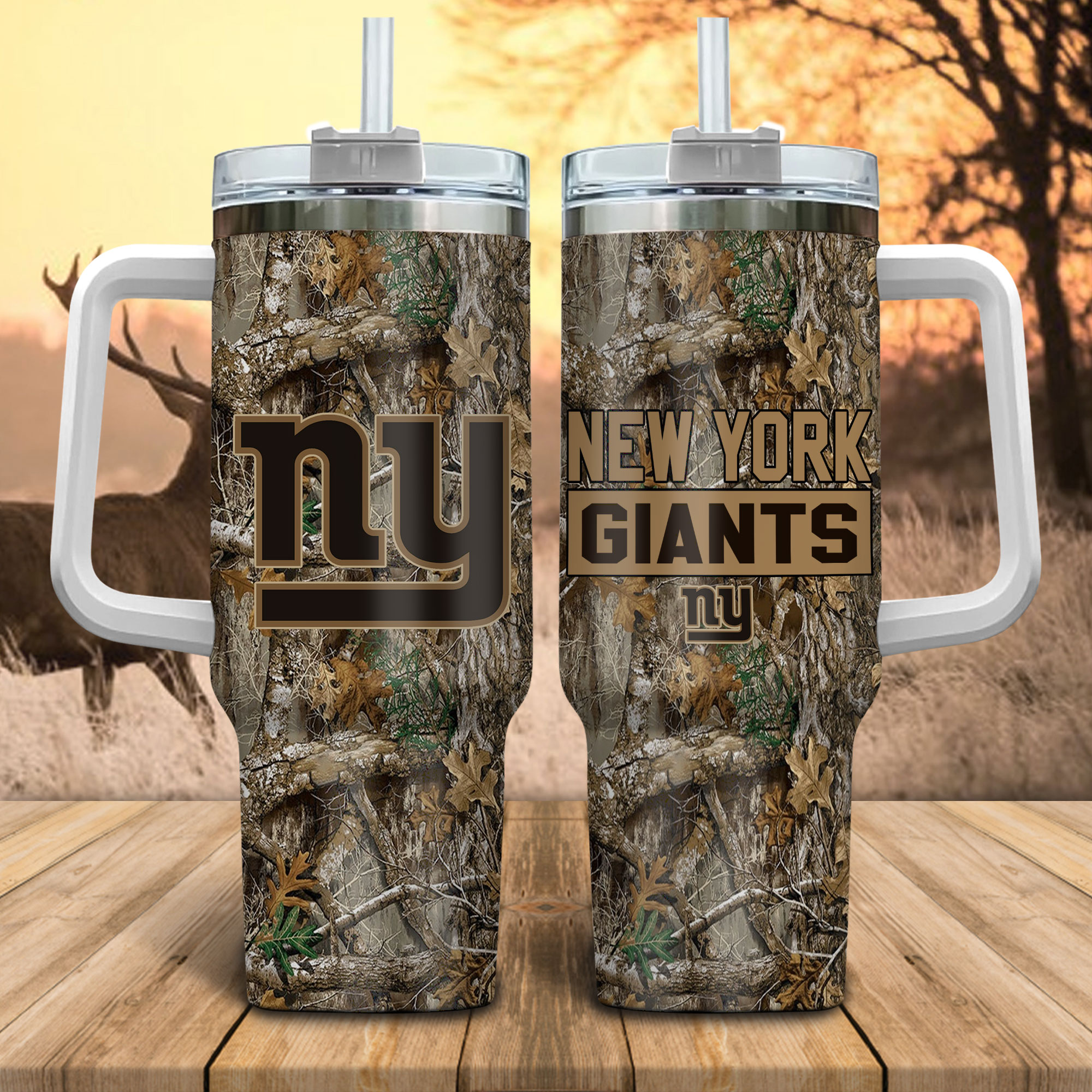 New York Giants NFL Hunting Realtree Custom Stanley Cup 40 oz 30 oz Tumbler With HandleTVC230147