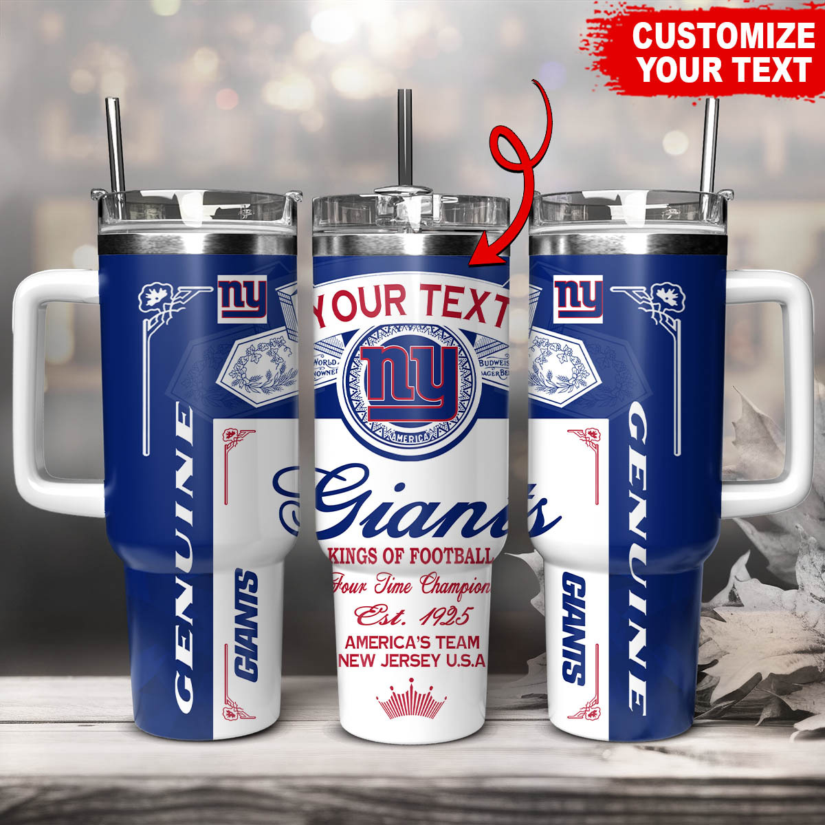 New York Giants NFL Kings Of Football Custom Stanley Cup 40 oz 30 oz Tumbler With HandleTVC230184