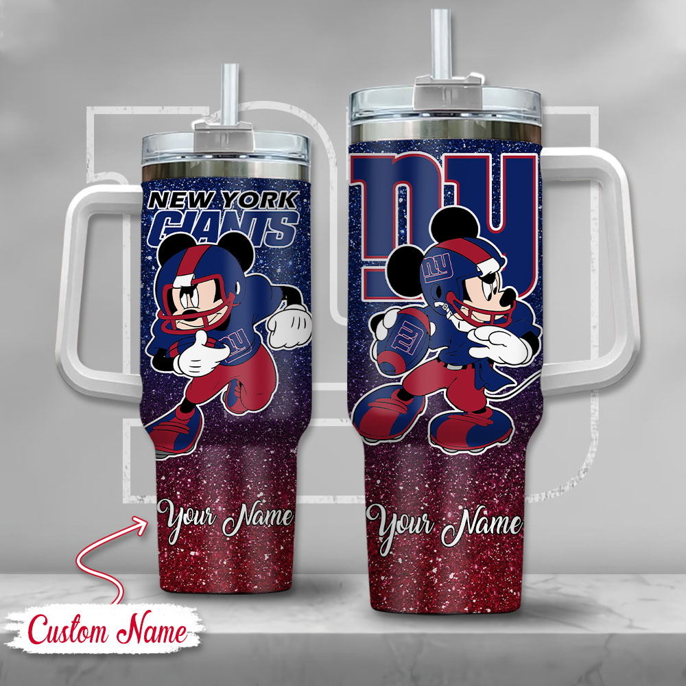 New York Giants NFL Mickey Mouse Glitter Custom Stanley Cup 40 oz 30 oz Tumbler With HandleTVC230192