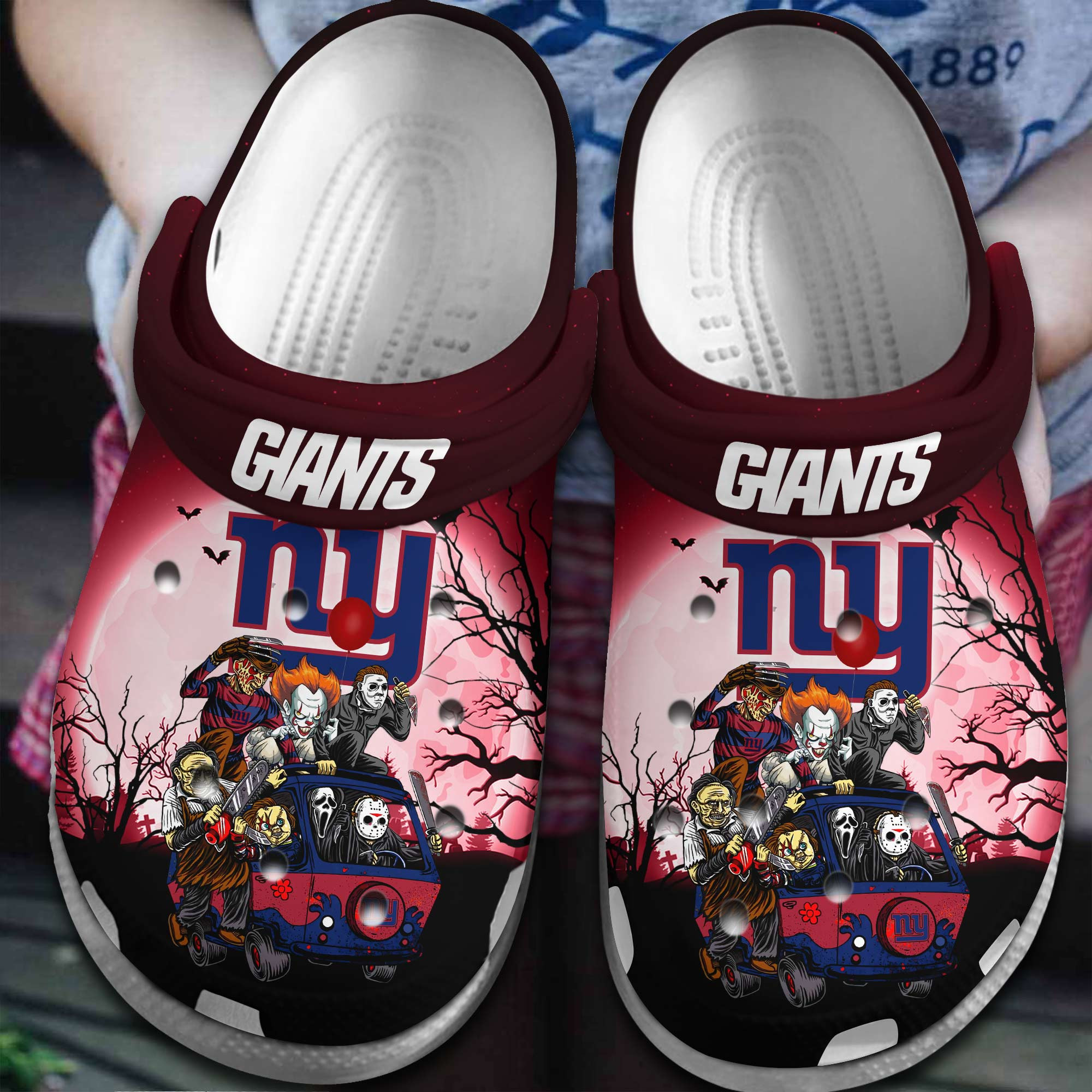 New York Giants NFL Sport Crocs Crocband Clogs Shoes Comfortable For Men Women and Kids