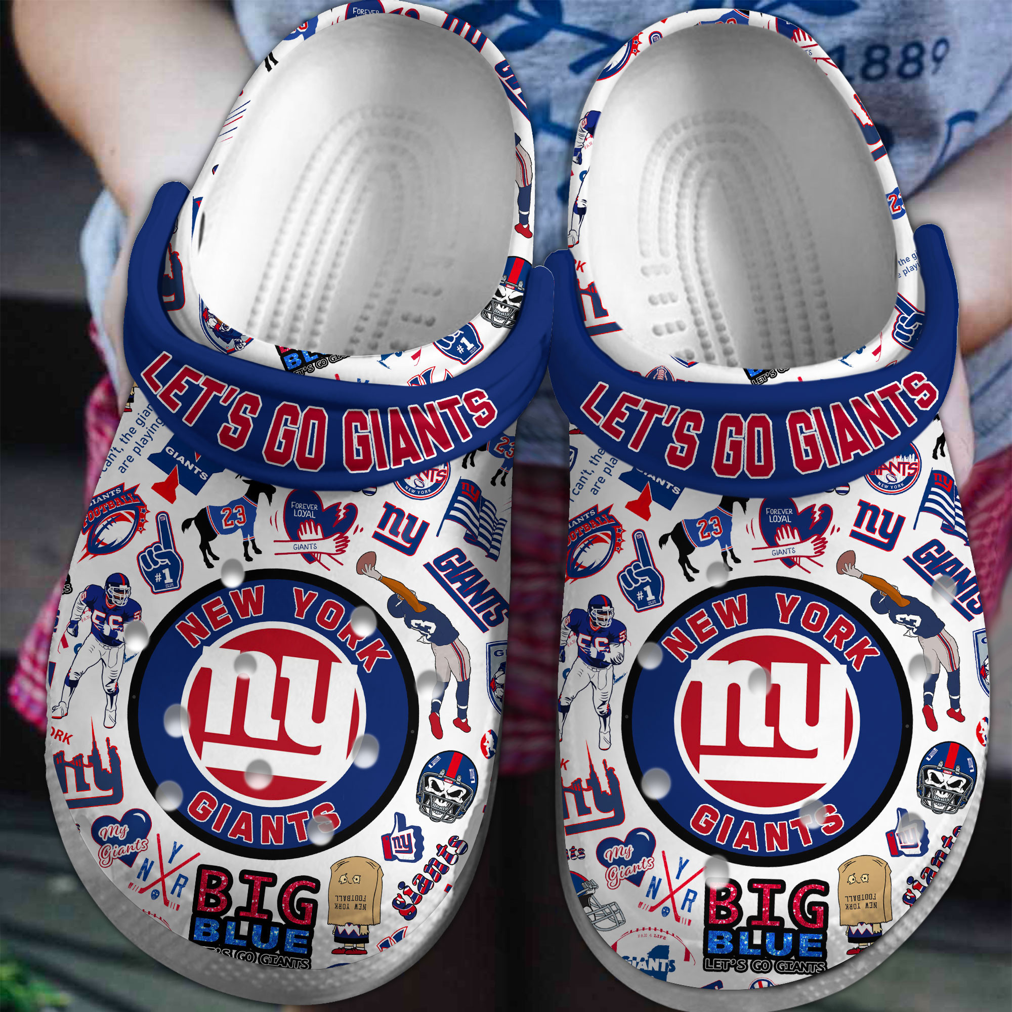 New York Giants NFL Sport Crocs Crocband Clogs Shoes Comfortable For Men Women and Kids