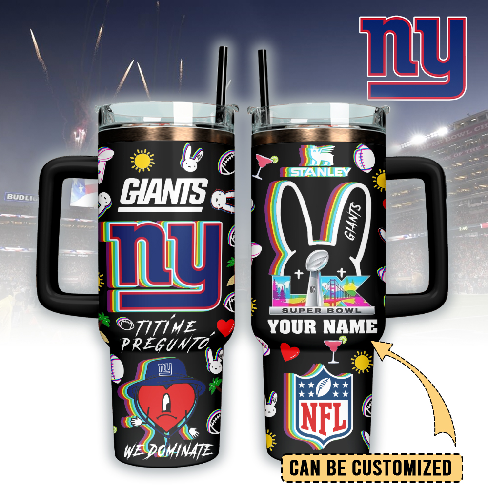 New York Giants NFL x Bad Bunny Custom Stanley Cup 40 oz 30 oz Tumbler With HandleTVC2301110
