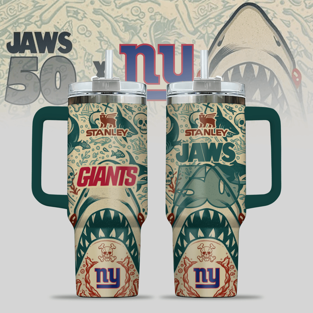 New York Giants NFL x JAWS Custom Stanley Cup 40 oz 30 oz Tumbler With HandleTVC2301122