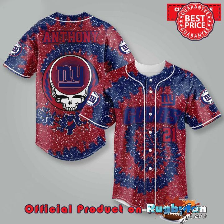 New York Giants NLF Grateful Dead 3D Personalized Premium Baseball Jersey