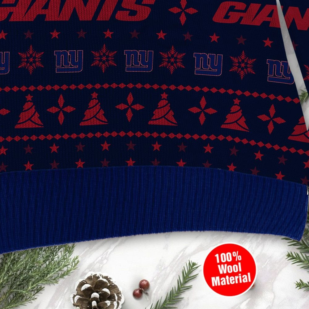 New York Giants Santa Claus In The Moon Ugly Christmas Sweater Adult 3D Funny Matching for family - Image 3