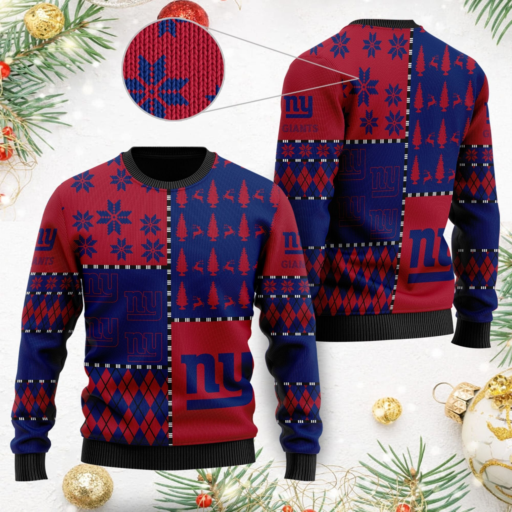 New York Giants Ugly Christmas Sweater Adult 3D Funny Matching for family