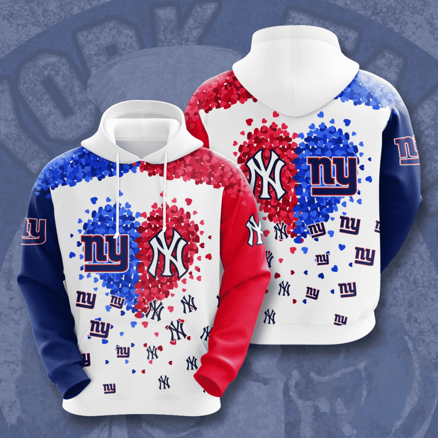 New York Giants x New York Yankees 3D All Over Print Hoodie, Zip Hoodie