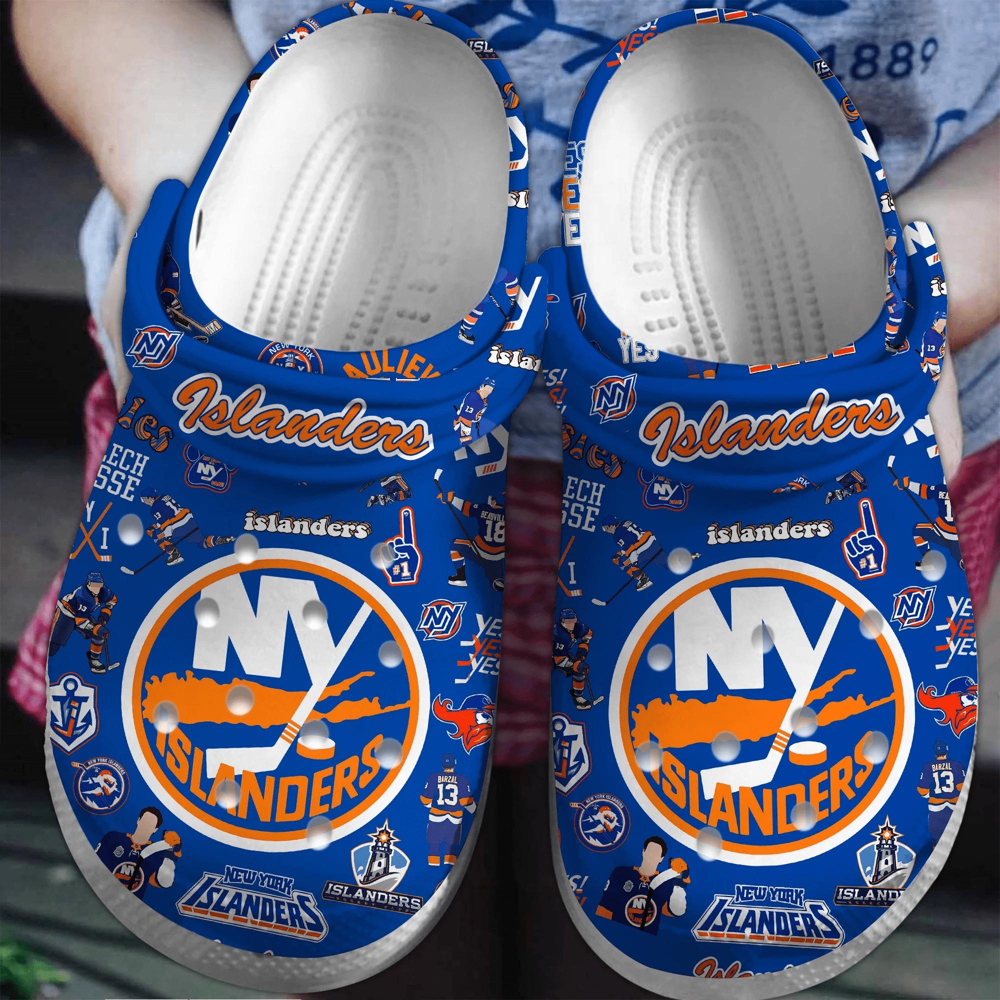 New York Islanders NHL Sport Crocs Crocband Clogs Shoes Comfortable For Men Women and Kids