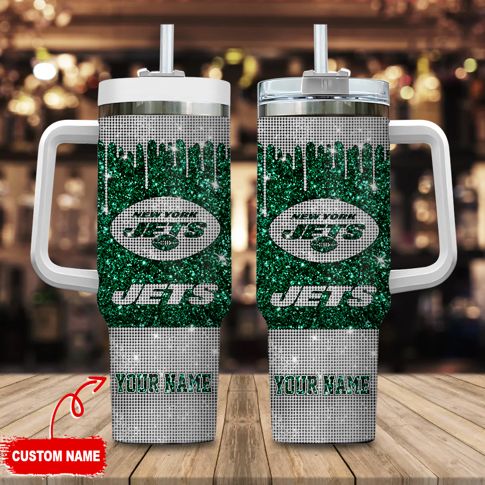 New York Jets NFL Glitter Custom Stanley Cup 40 oz 30 oz Tumbler With HandleTVC2301114