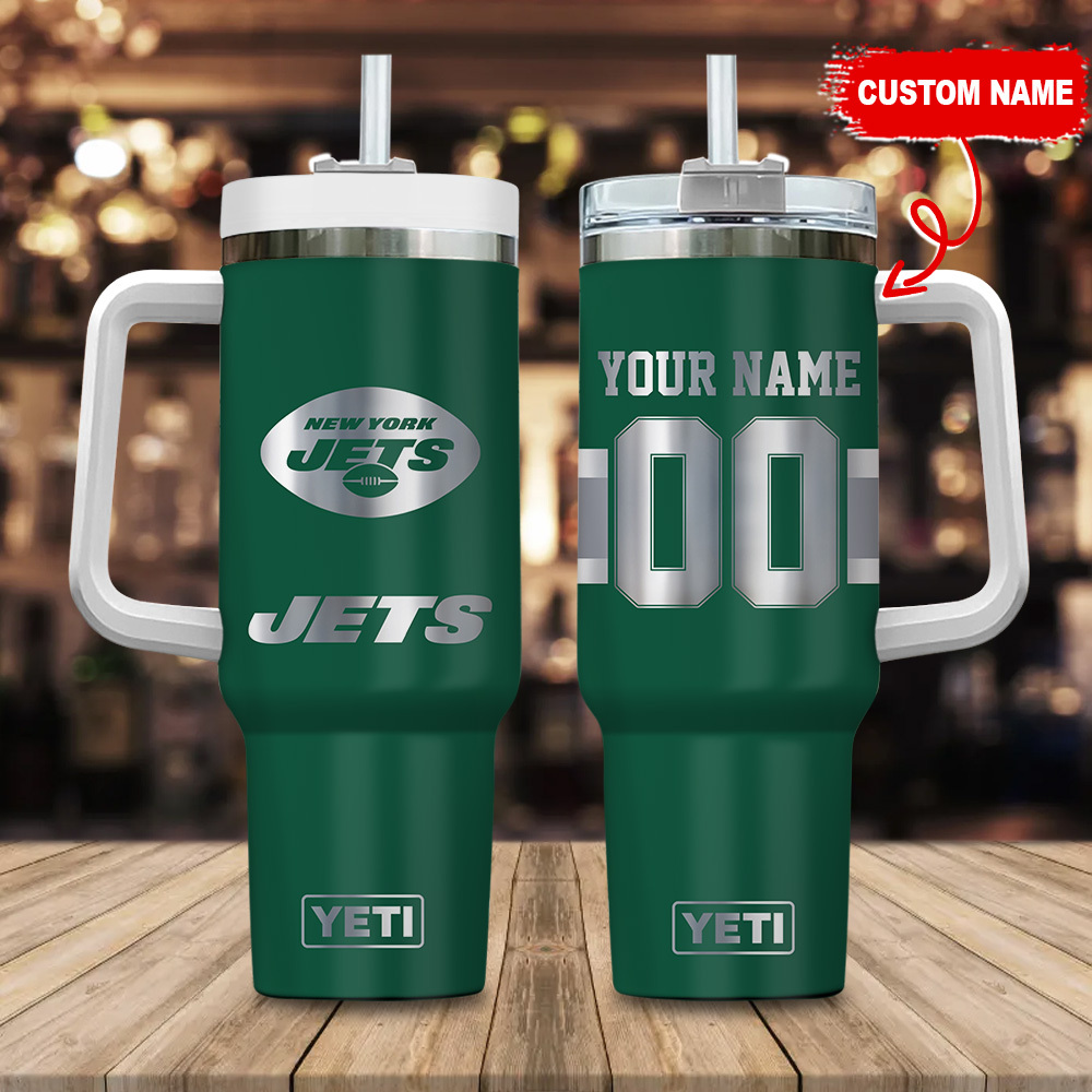 New York Jets NFL Laser Engraved Effect Custom Stanley Cup 40 oz 30 oz Tumbler With HandleTVC2301121