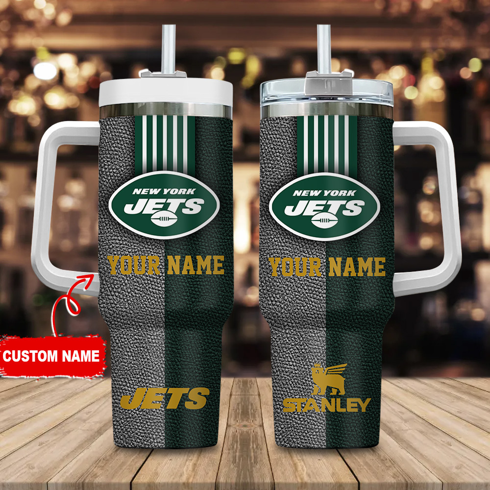 New York Jets NFL Leather Effect Custom Stanley Cup 40 oz 30 oz Tumbler With HandleTVC2301123