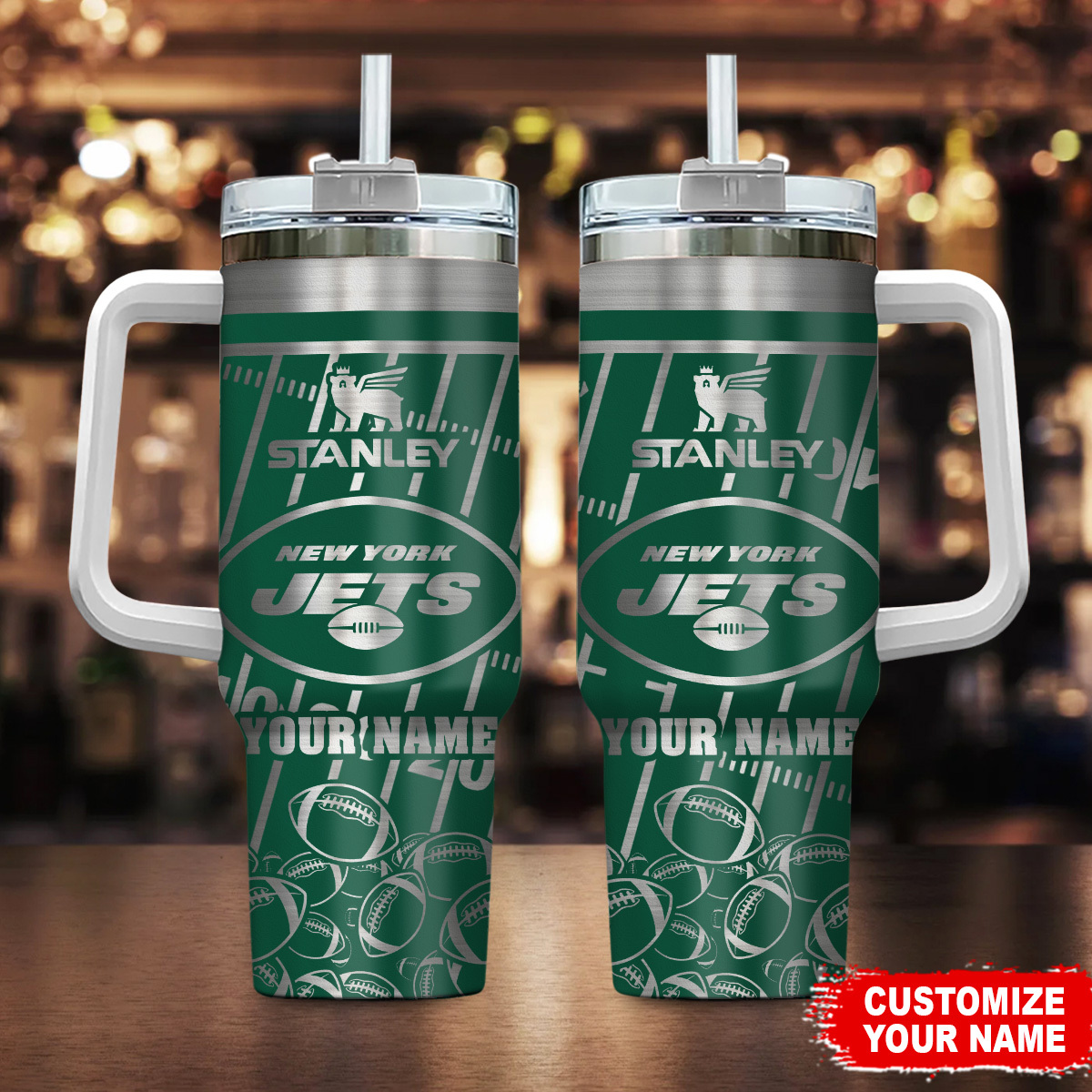 New York Jets NFL Silver Custom Stanley Cup 40 oz 30 oz Tumbler With HandleTVC2301105