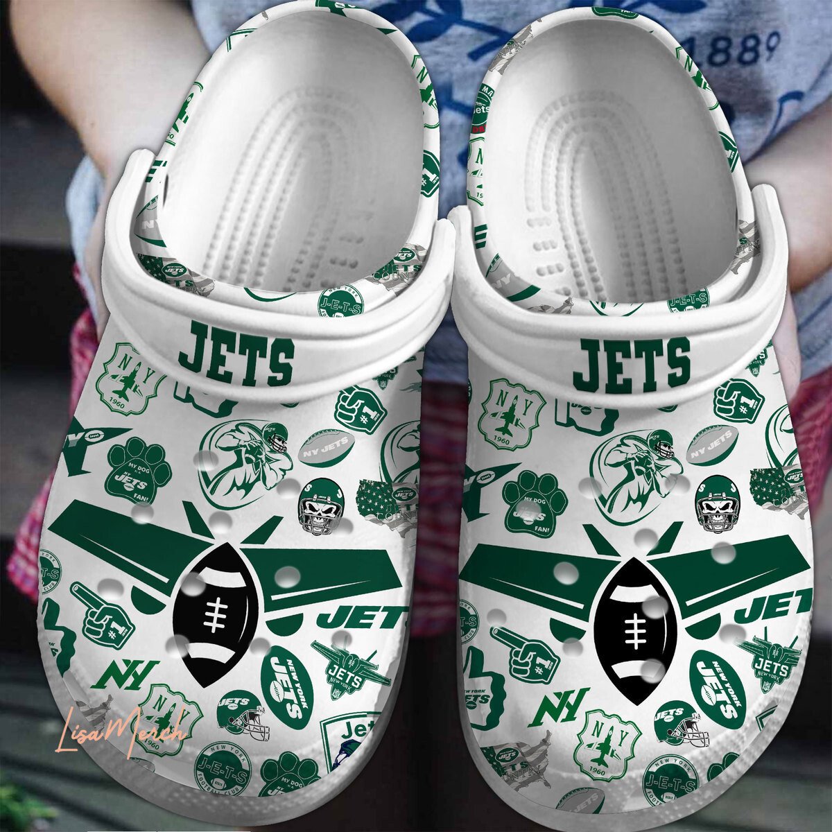 New York Jets NFL Sport Crocs Crocband Clogs Shoes Comfortable For Men Women and Kids