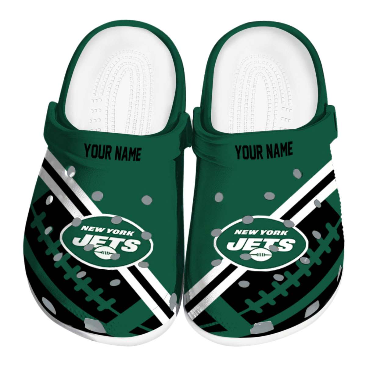 New York Jets NFL Sport Crocs Crocband Clogs Shoes Comfortable For Men Women and Kids