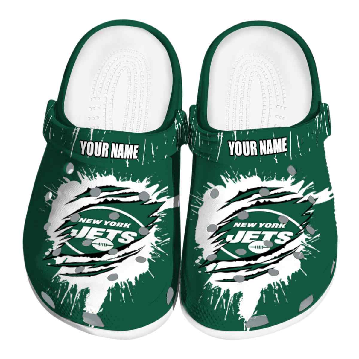 New York Jets NFL Sport Crocs Crocband Clogs Shoes Comfortable For Men Women and Kids
