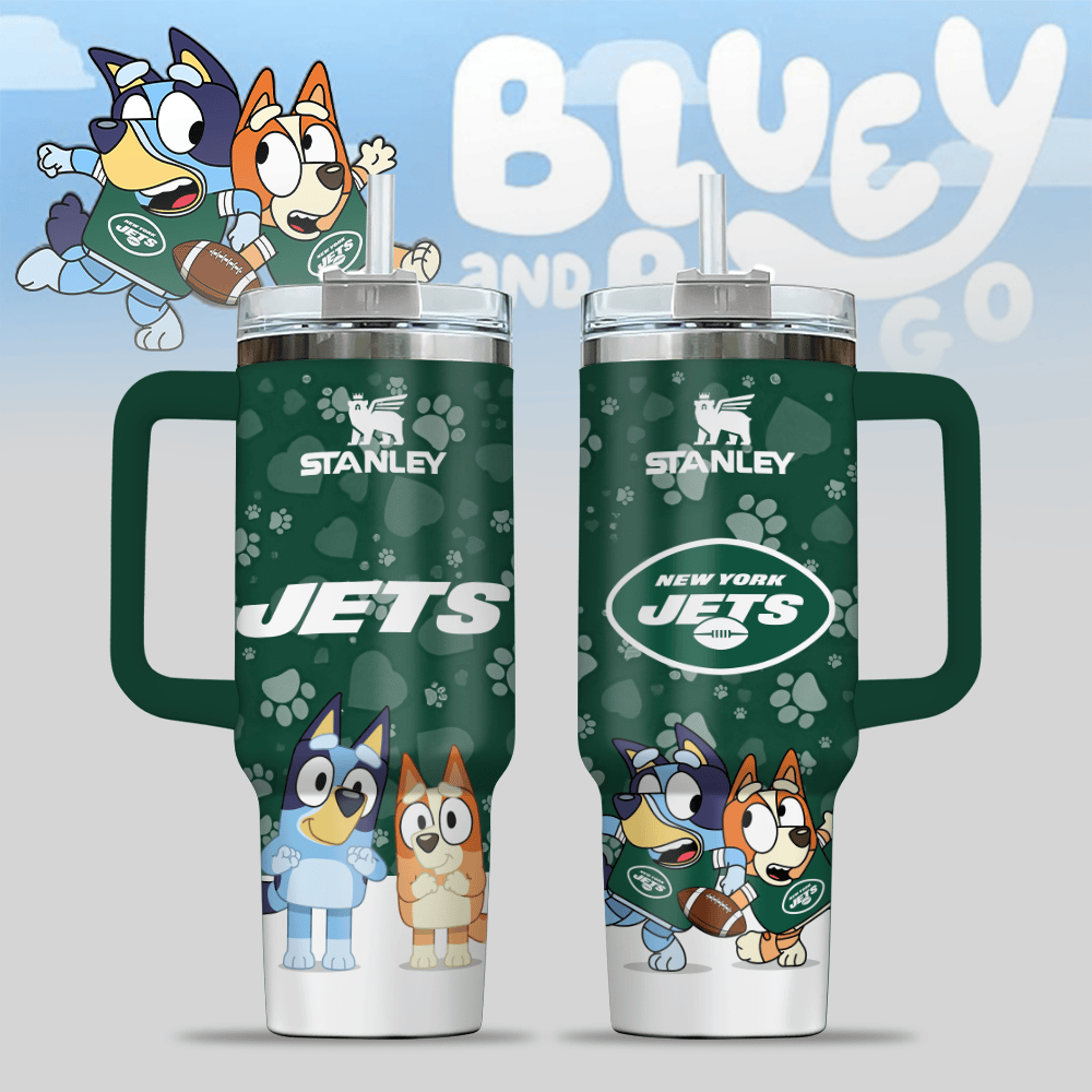 New York Jets NFL x Bluey Custom Stanley Cup 40 oz 30 oz Tumbler With HandleTVC2301123