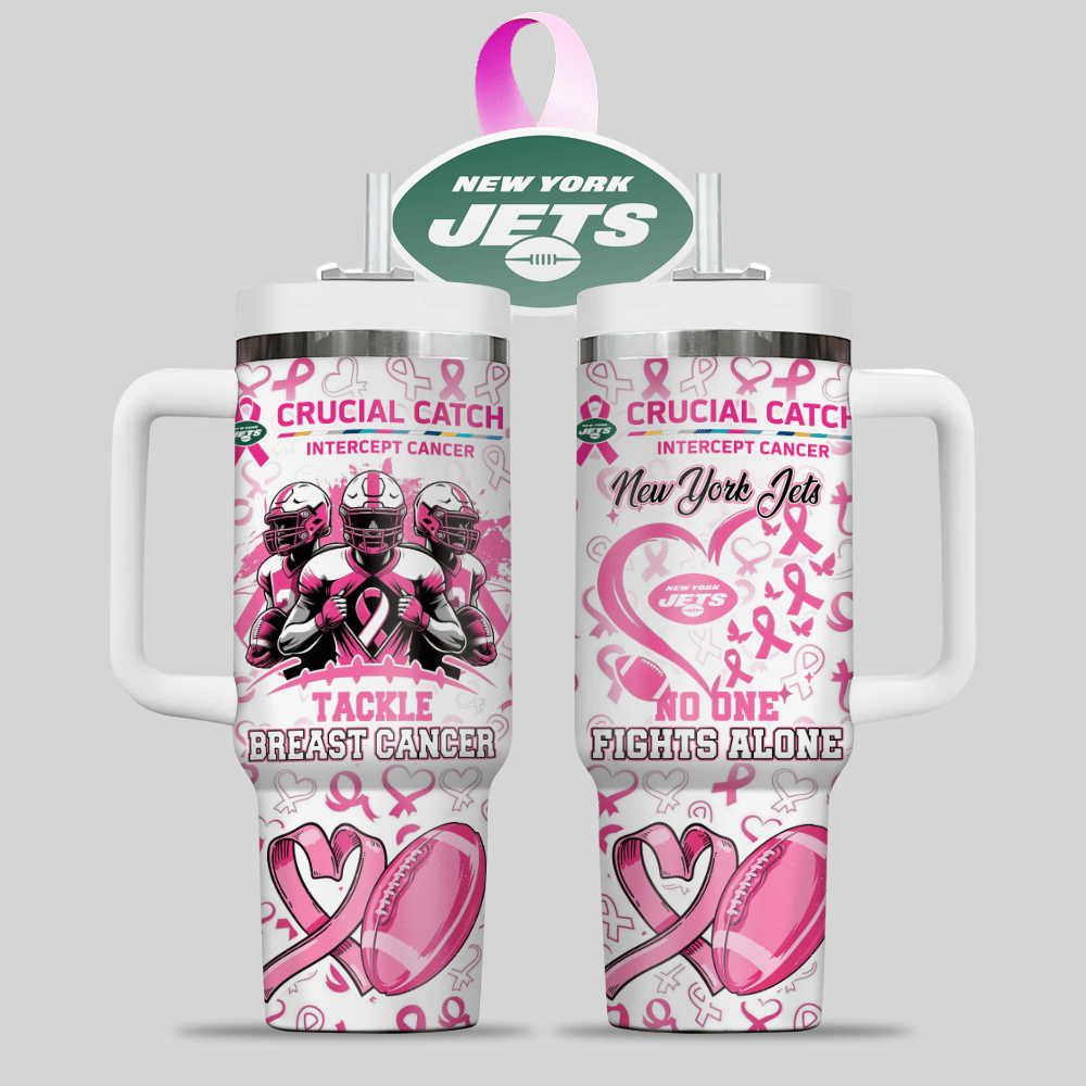 New York Jets NFL x Breast Cancer Awareness Custom Stanley Cup 40 oz 30 oz Tumbler With HandleTVC2301124