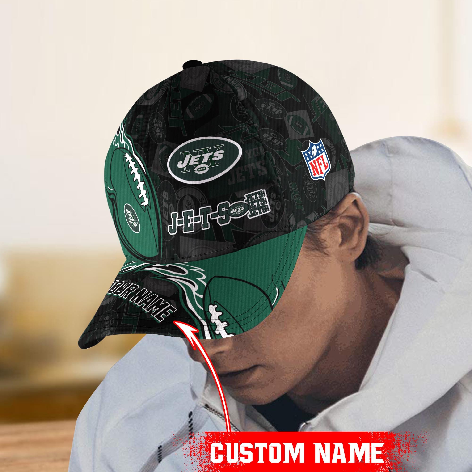 New York Jets Personalized Baseball Cap Trucker Hats Custom Hats Gifts For Men & Women