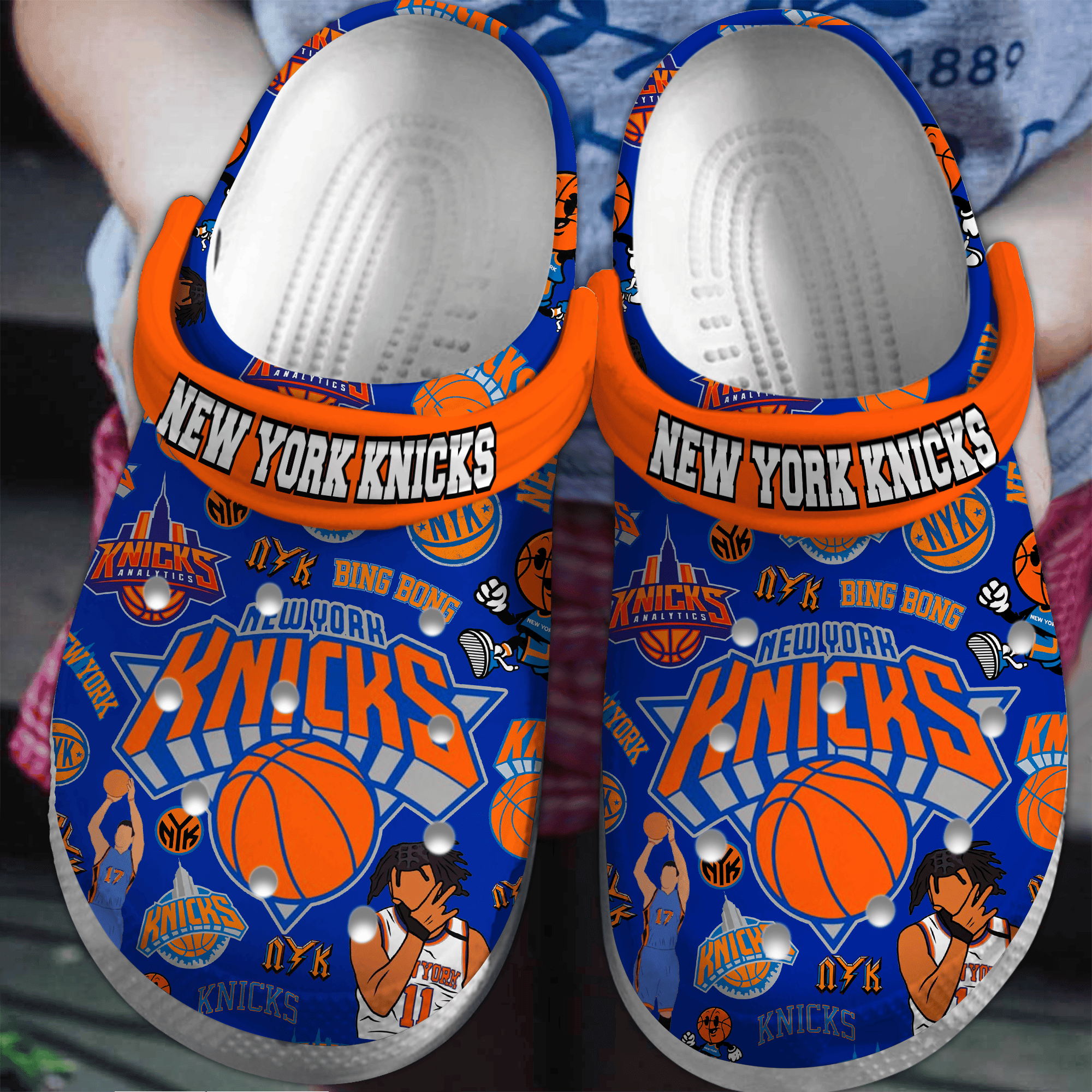 New York Knicks Basketball NBA Sport Crocs Crocband Clogs Shoes Comfortable For Men Women and Kids