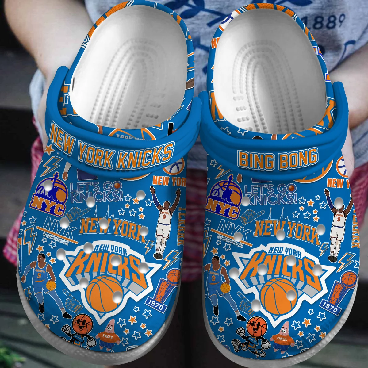 New York Knicks Basketball team NBA Sport Crocs Clogs Shoes Crocband Comfortable For Men Women and Kids