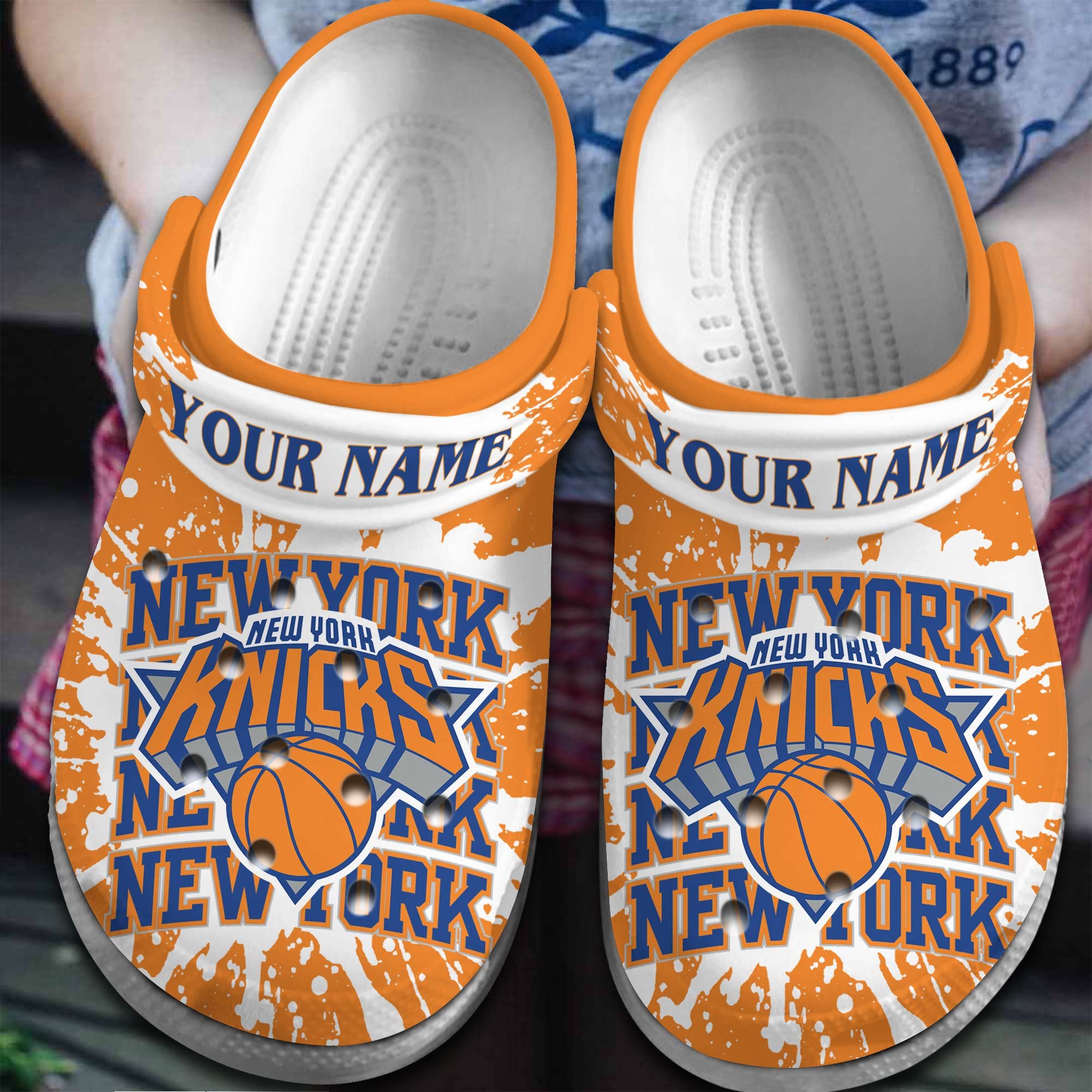 New York Knicks NBA Basketball Sport Crocs Crocband Clogs Shoes Comfortable For Men Women and Kids