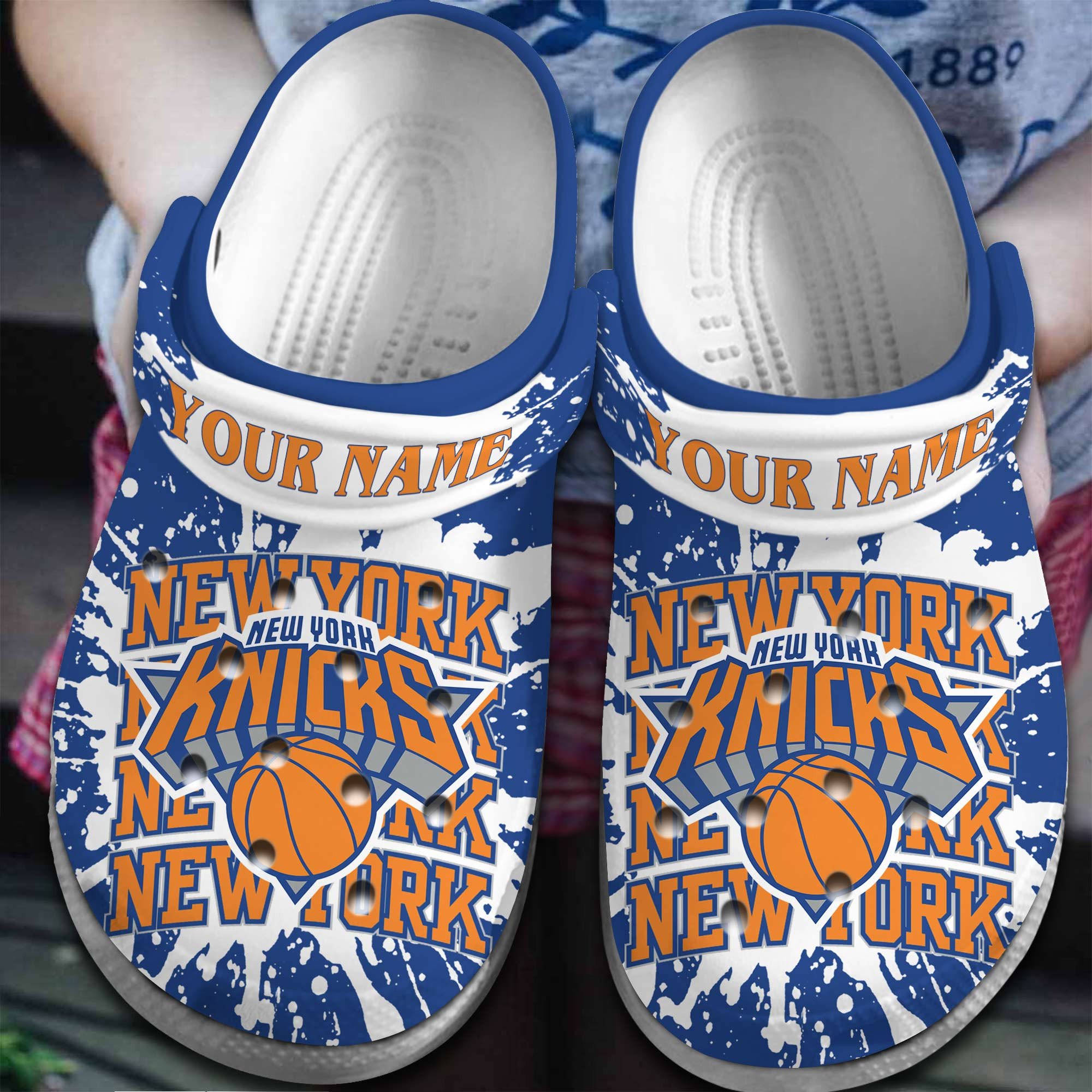 New York Knicks NBA Basketball Sport Crocs Crocband Clogs Shoes Comfortable For Men Women and Kids