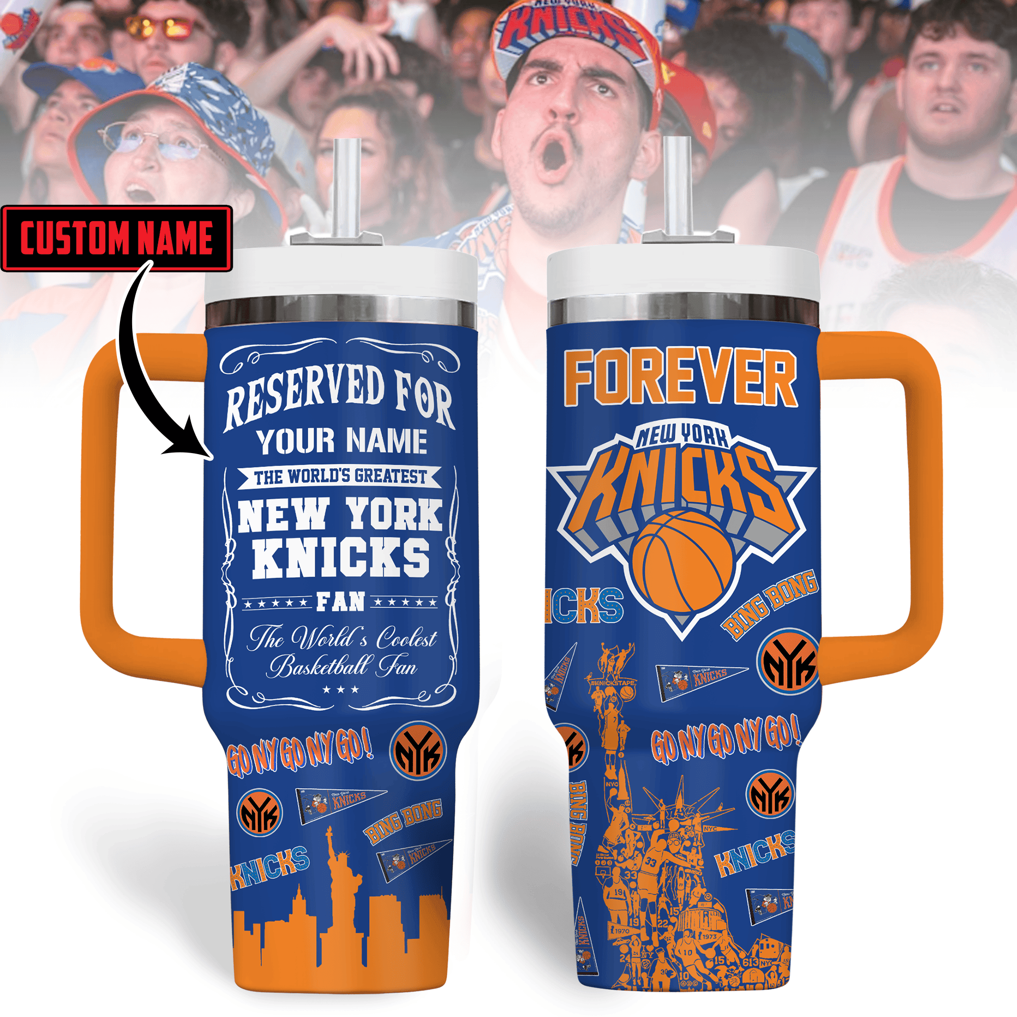 New York Knicks NBA Custom Stanley Cup 40 oz 30 oz Tumbler With HandleTVC2301178