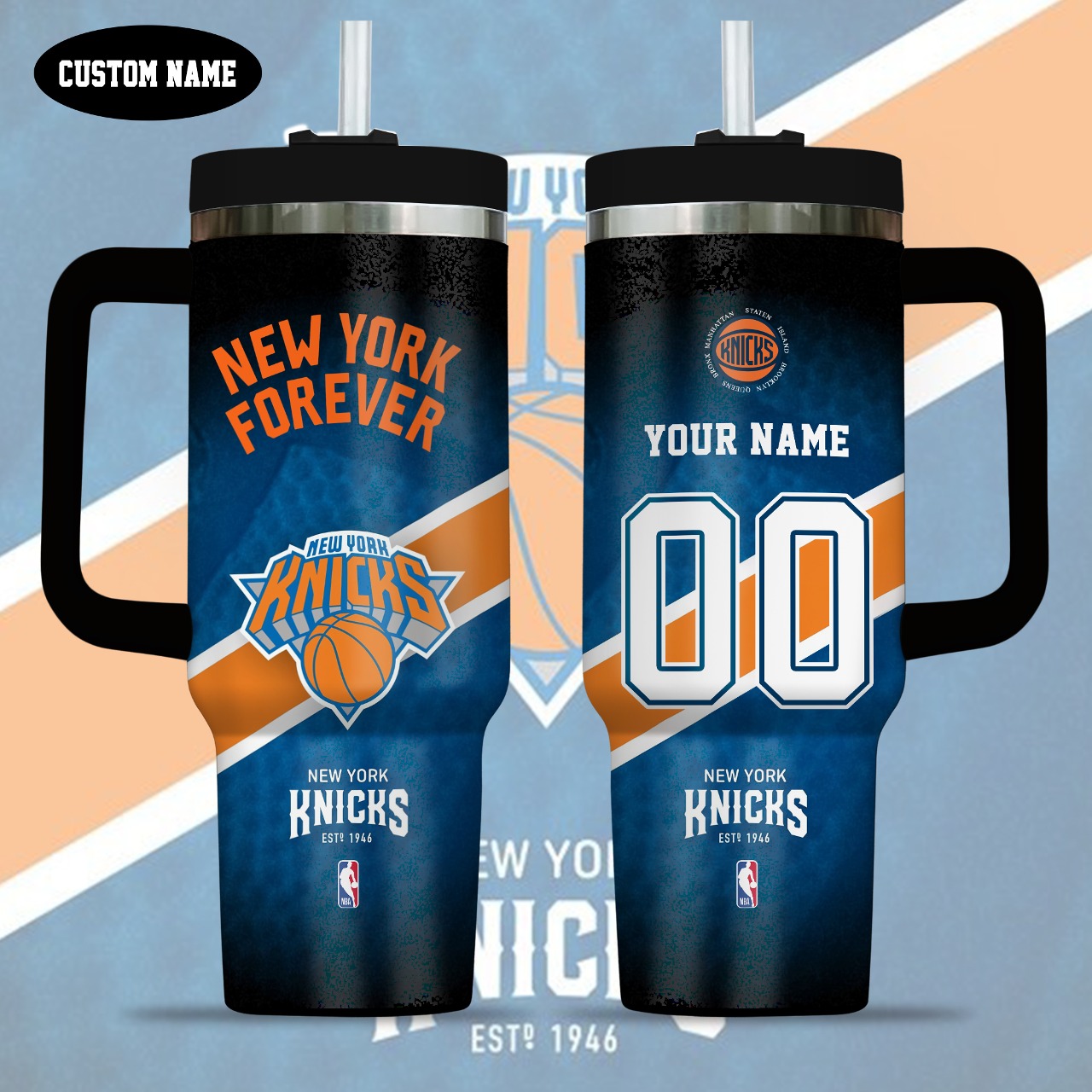New York Knicks NBA Custom Stanley Cup 40 oz 30 oz Tumbler With HandleTVC2301290