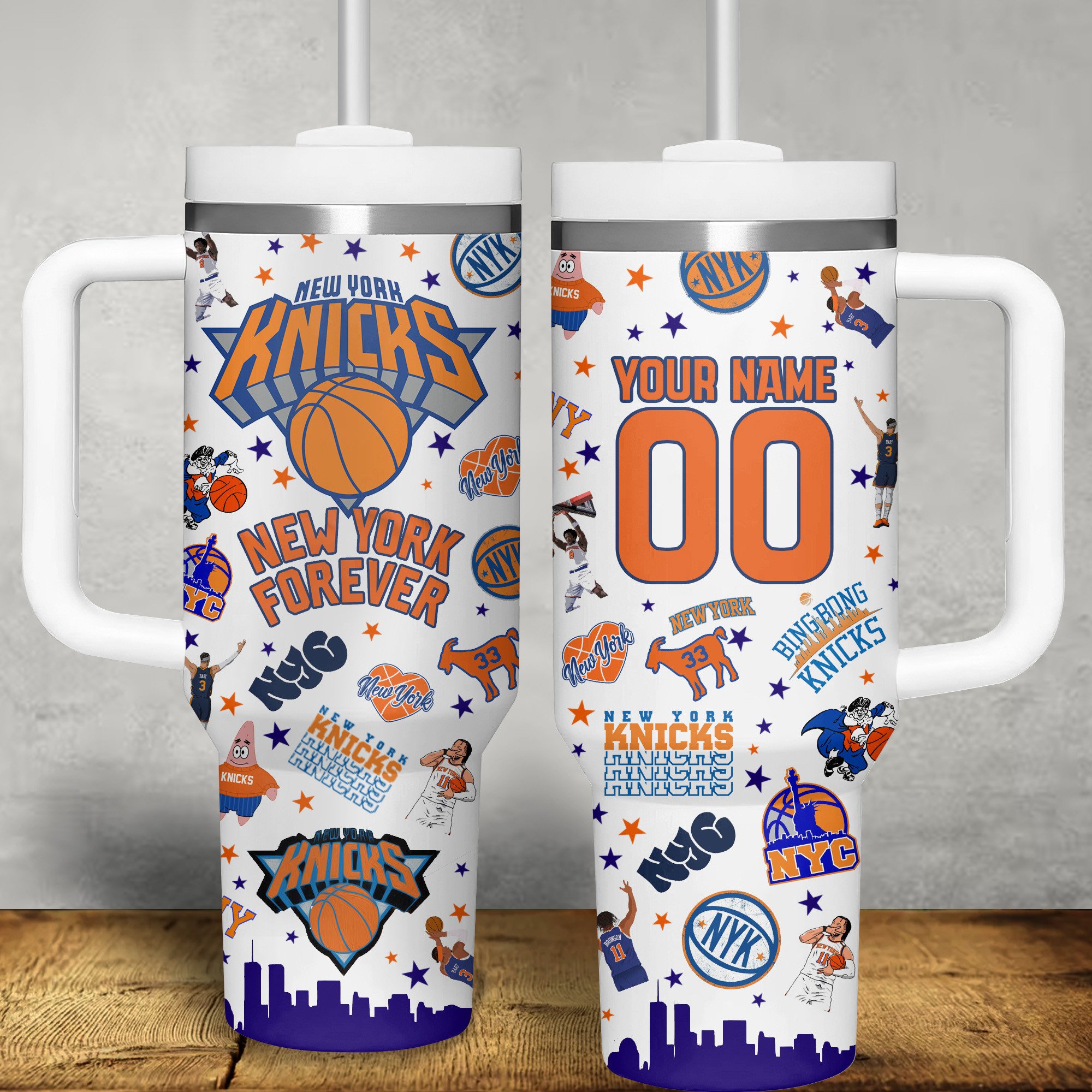 New York Knicks NBA Custom Stanley Cup 40 oz 30 oz Tumbler With HandleTVC2301308