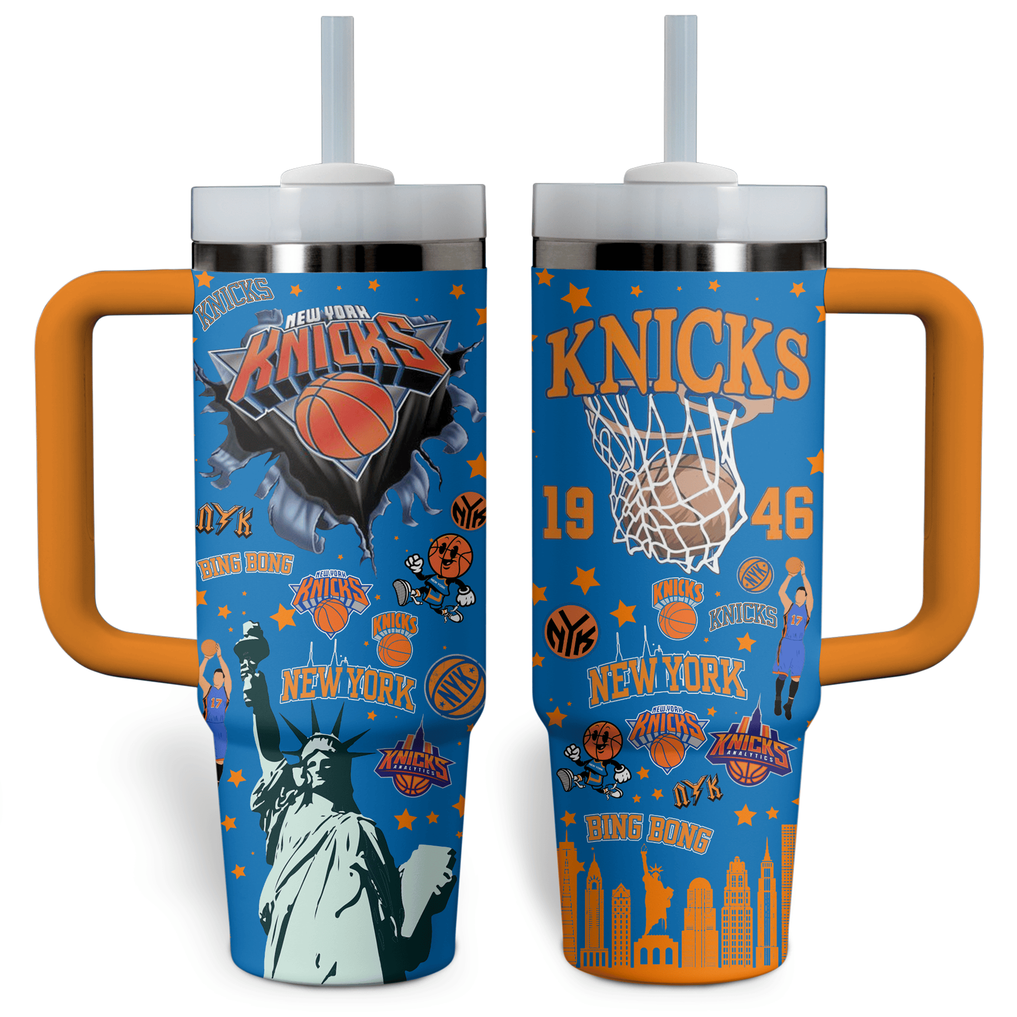 New York Knicks NBA Custom Stanley Cup 40 oz 30 oz Tumbler With HandleTVC2301526