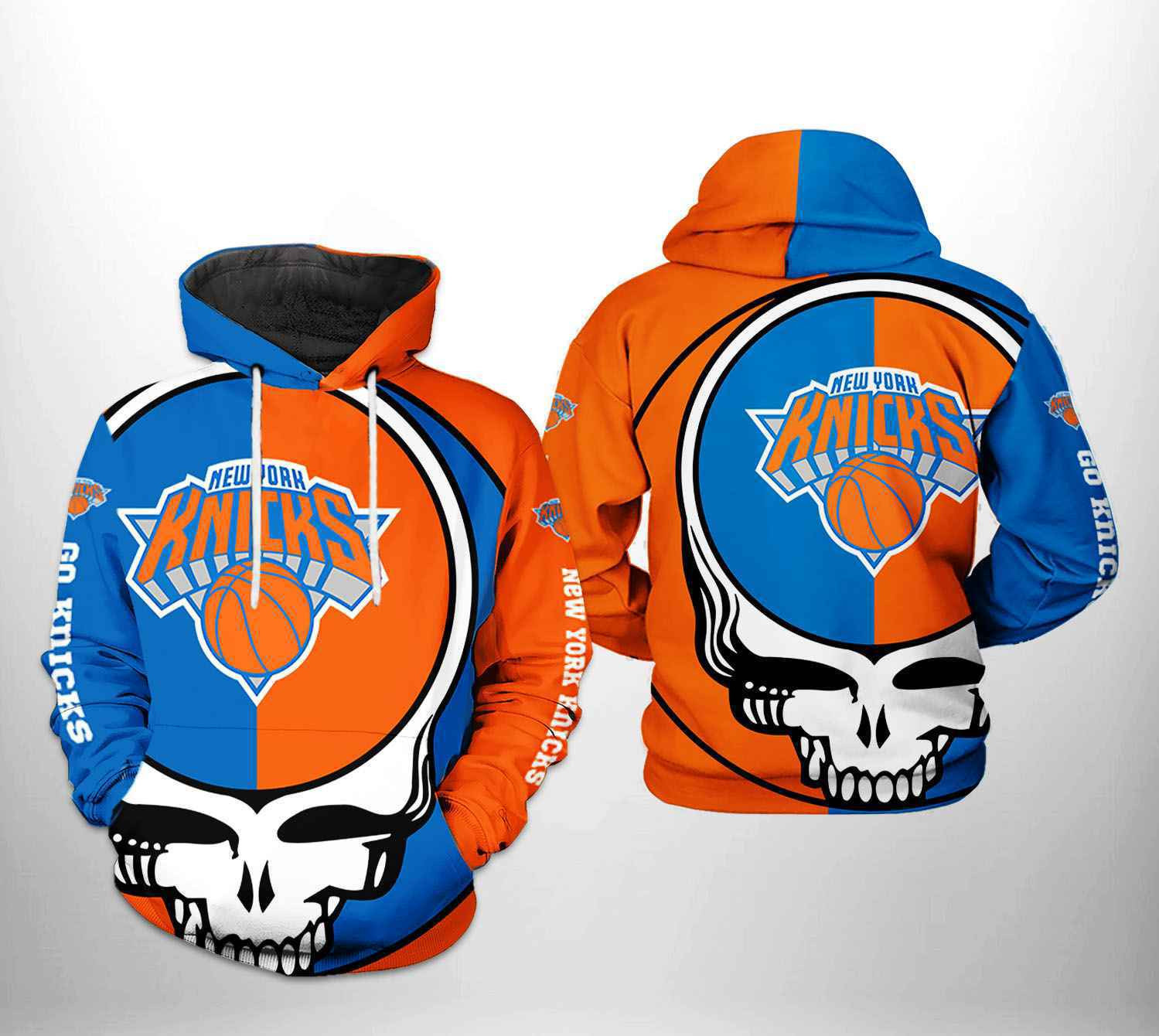 New York Knicks NBA Grateful Dead 3D All Over Print Hoodie, Zip Hoodie