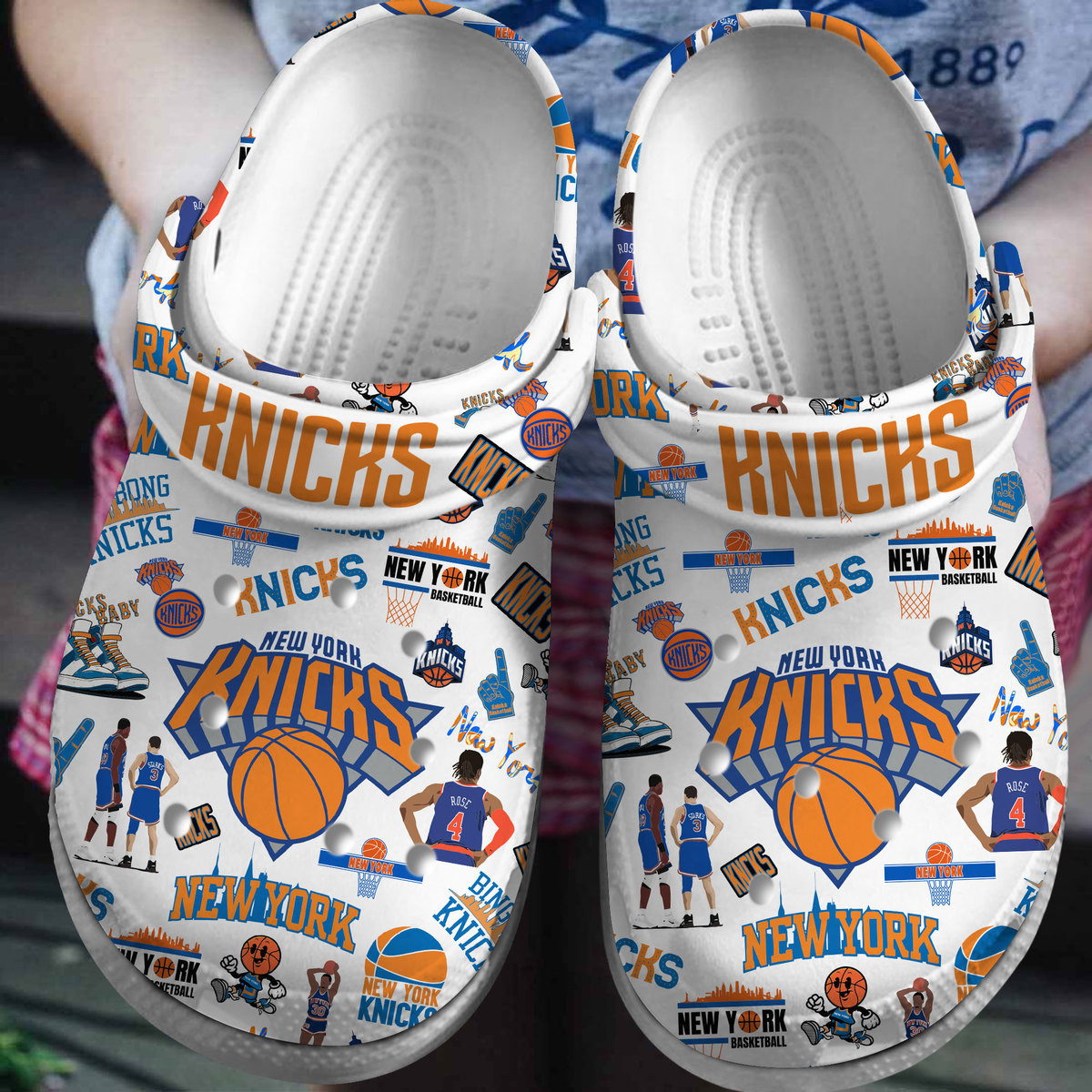 New York Knicks NBA Sport Crocs Crocband Clogs Shoes Comfortable For Men Women and Kids