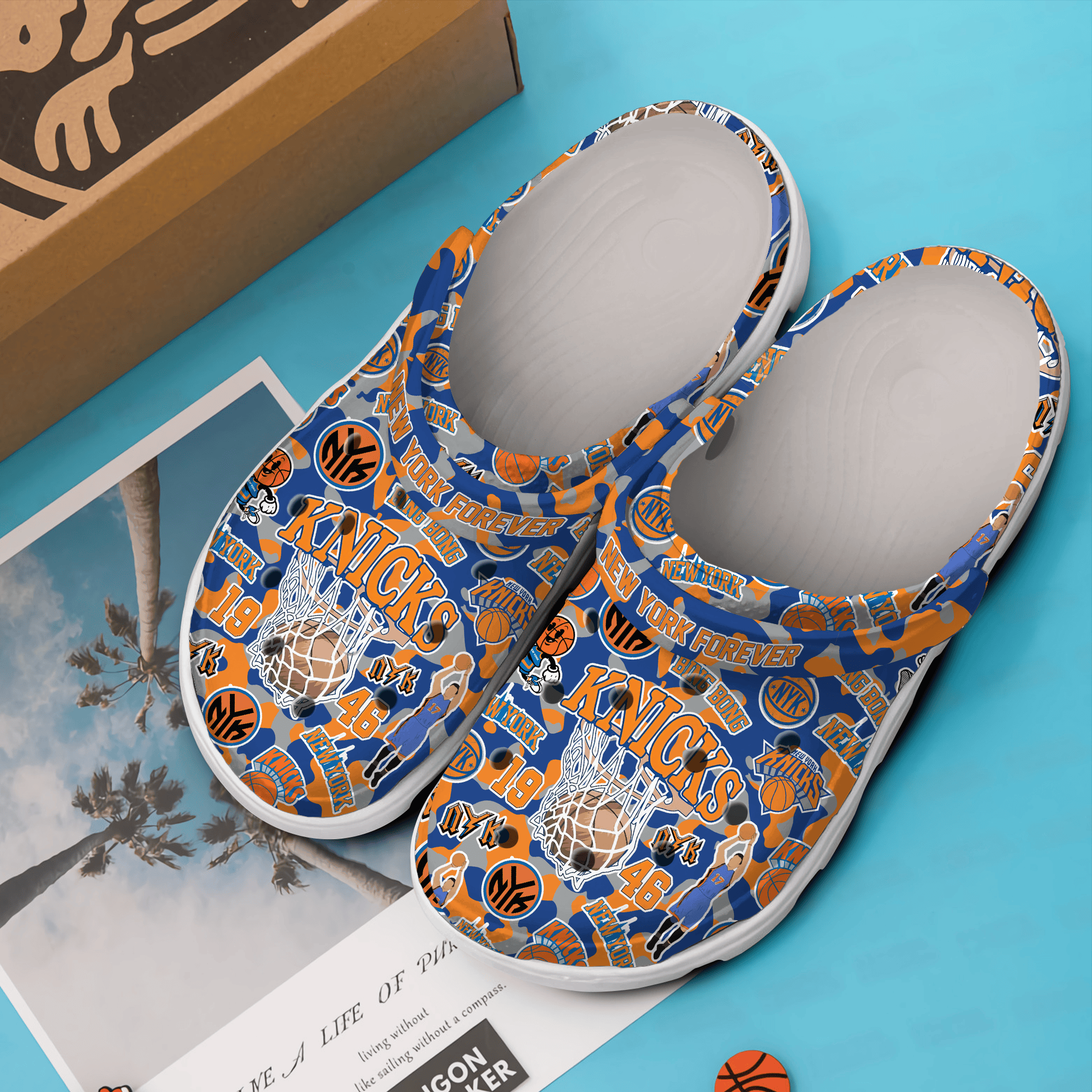 New York Knicks NBA Sport Crocs Crocband Clogs Shoes Comfortable For Men Women and Kids - Image 2