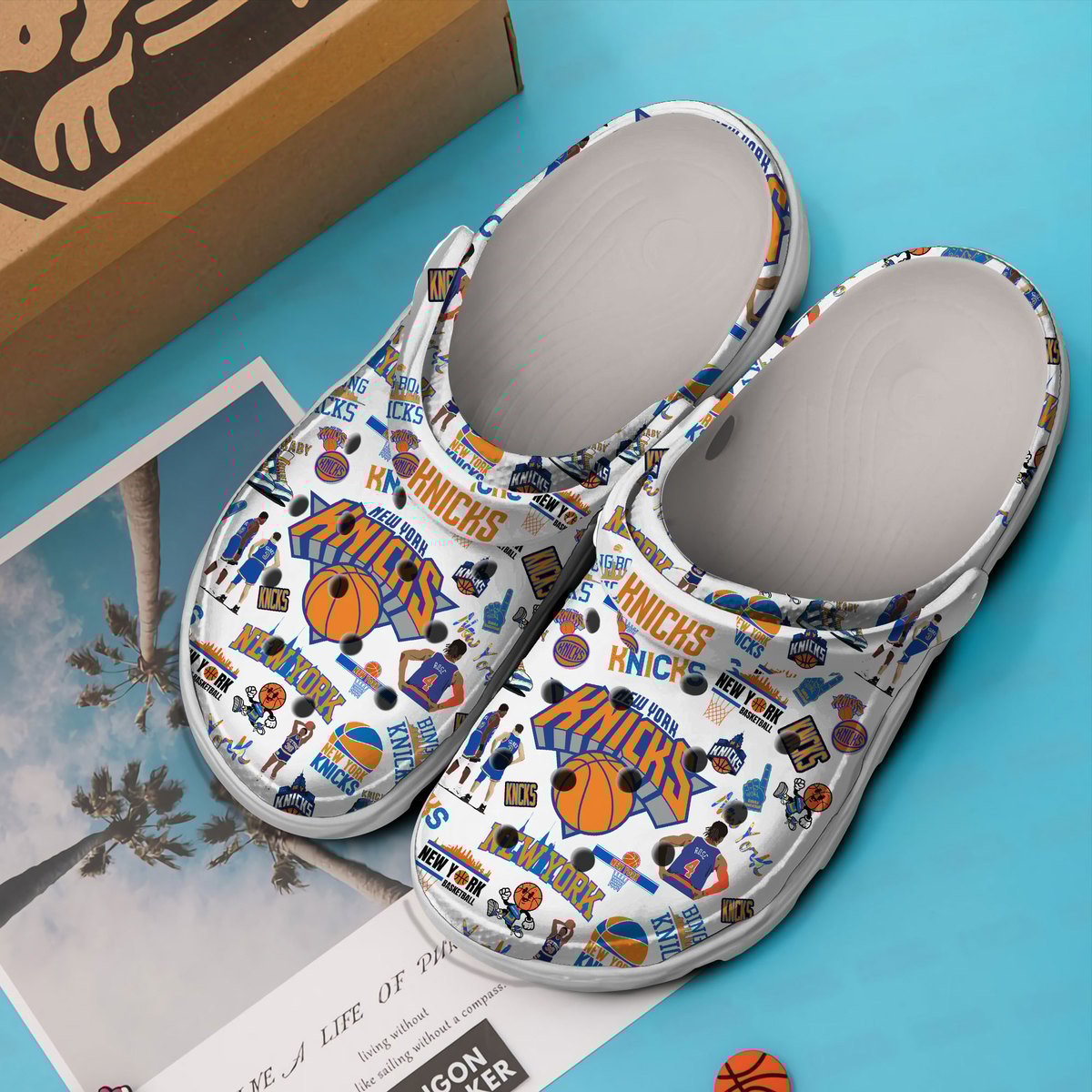 New York Knicks NBA Sport Crocs Crocband Clogs Shoes Comfortable For Men Women and Kids - Image 2