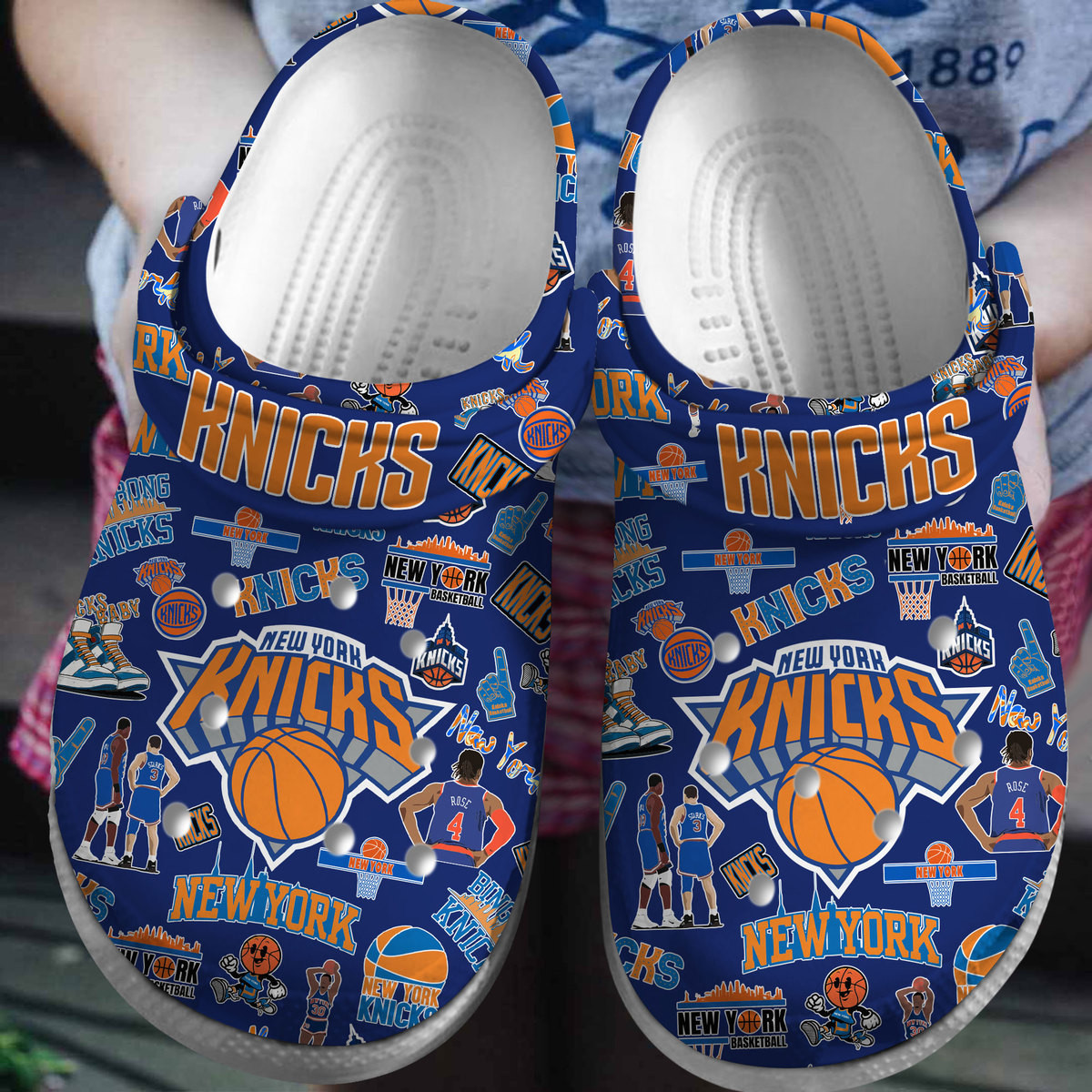 New York Knicks NBA Sport Crocs Crocband Clogs Shoes Comfortable For Men Women and Kids