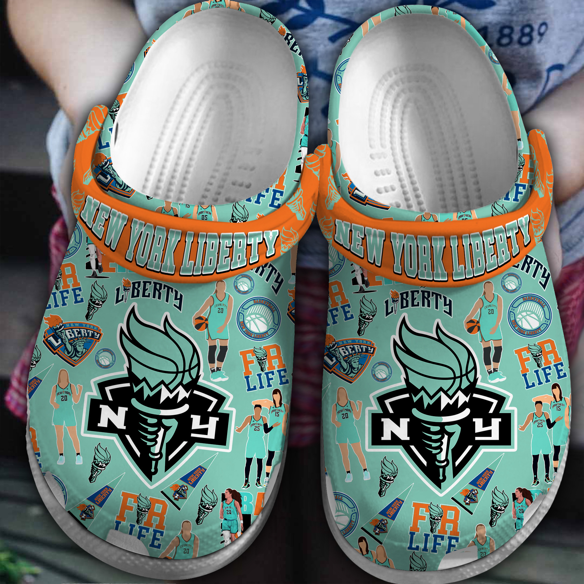 New York Liberty NBA Sport Crocs Crocband Clogs Shoes Comfortable For Men Women and Kids