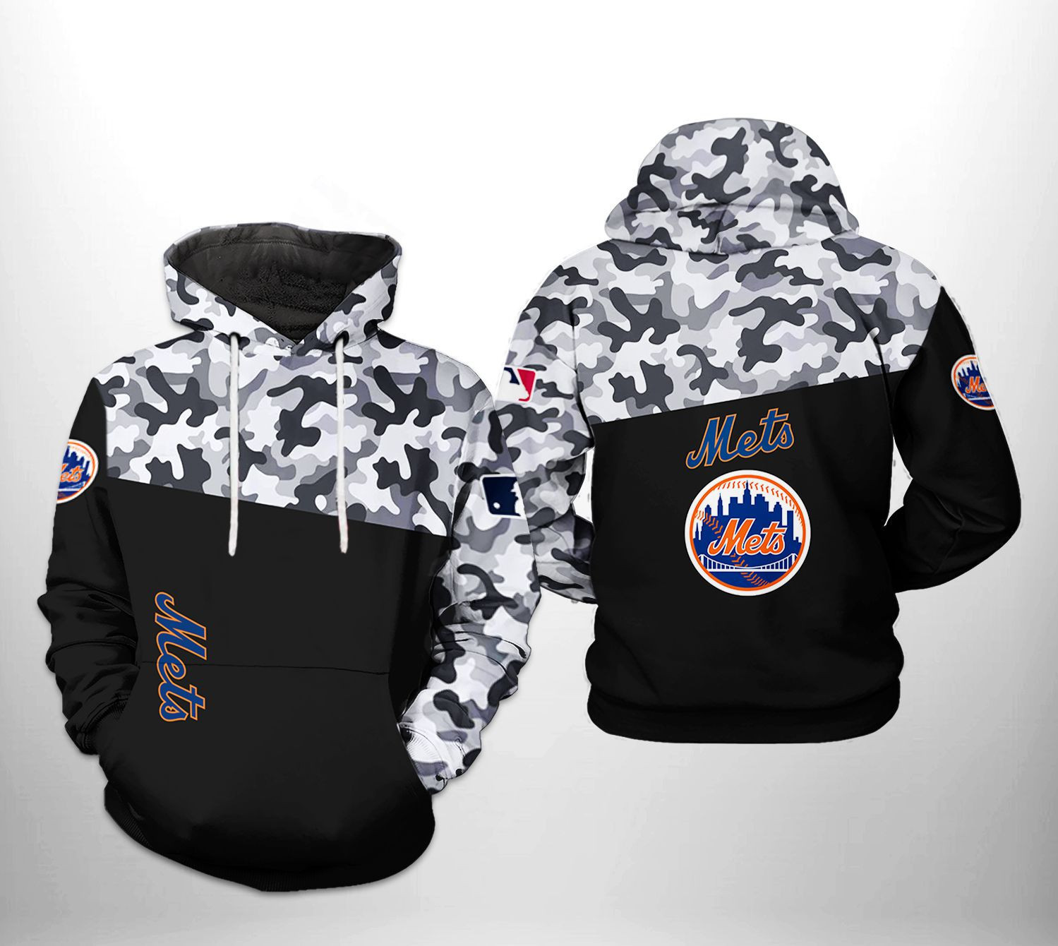 New York Mets MLB Camo Veteran 3D All Over Print Hoodie, Zip Hoodie