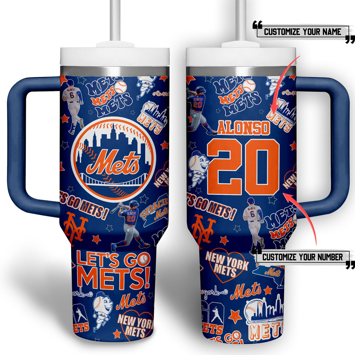 New York Mets MLB Custom Stanley Cup 40 oz 30 oz Tumbler With HandleTVC2301330