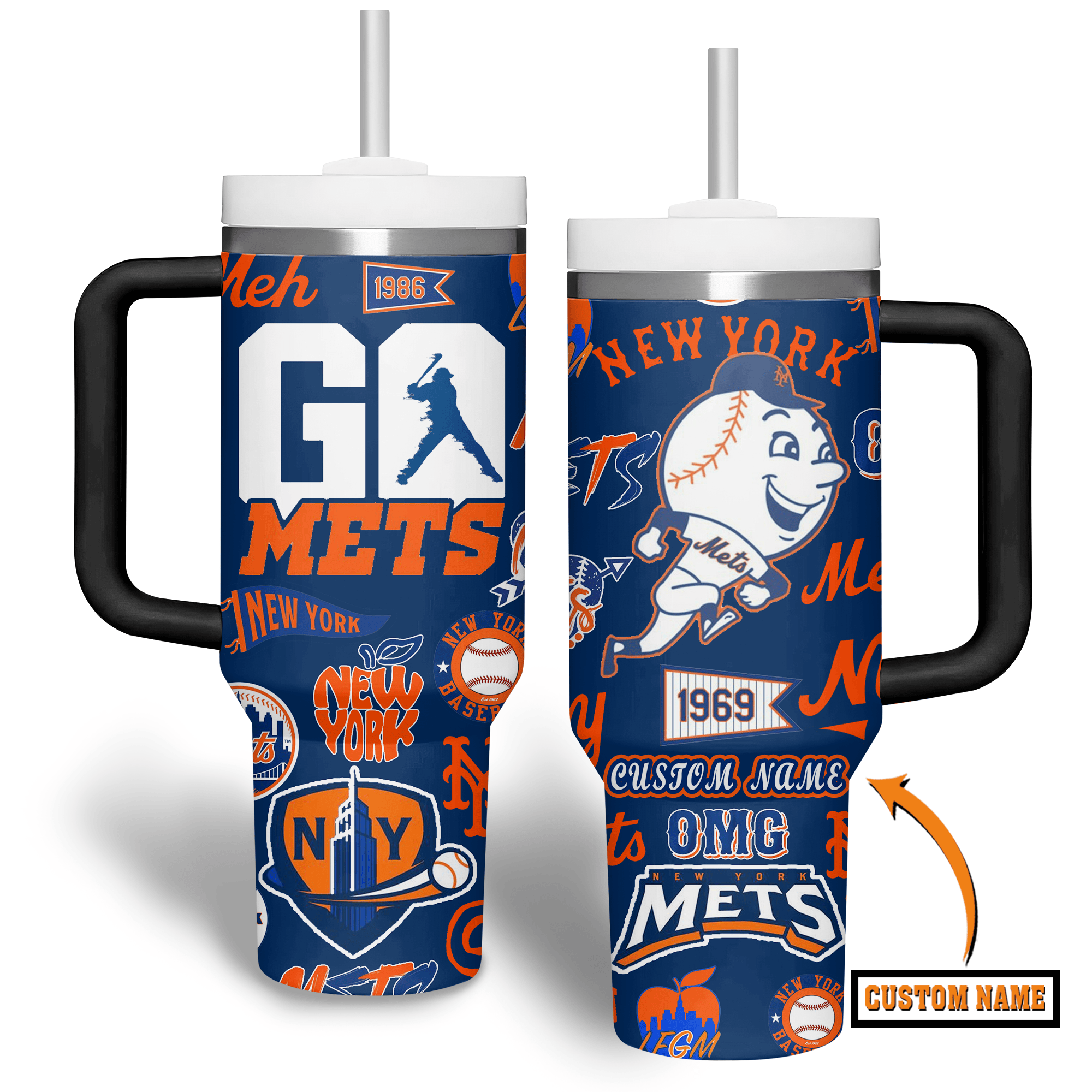 New York Mets MLB Custom Stanley Cup 40 oz 30 oz Tumbler With HandleTVC2301511