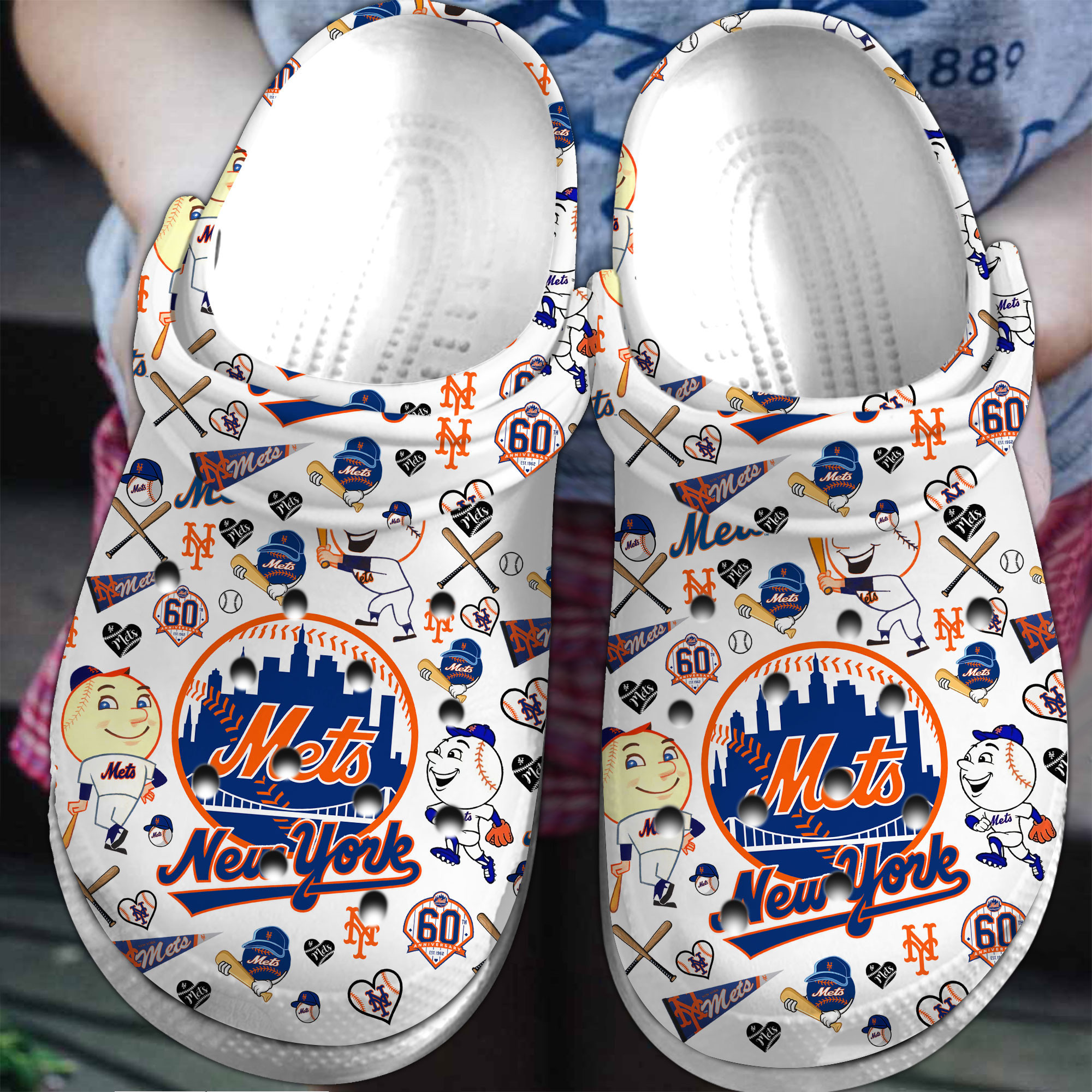 New York Mets MLB Sport Crocs Crocband Clogs Shoes Comfortable For Men Women and Kids