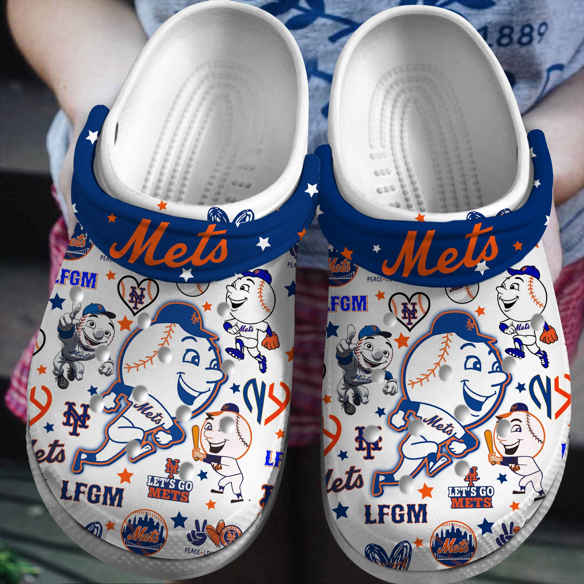 New York Mets MLB Sport Crocs Crocband Clogs Shoes Comfortable For Men Women and Kids