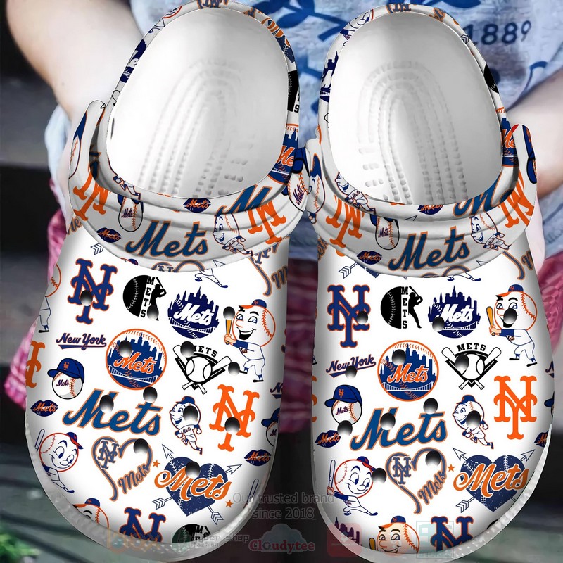 New York Mets MLB Sport Crocs Crocband Clogs Shoes Comfortable For Men Women and Kids