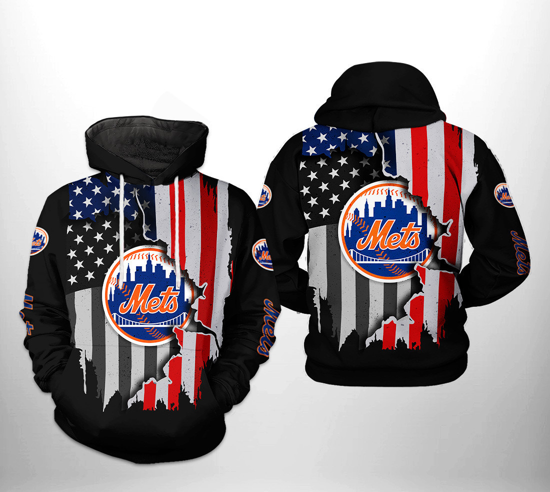 New York Mets MLB US Flag 3D All Over Print Hoodie, Zip Hoodie