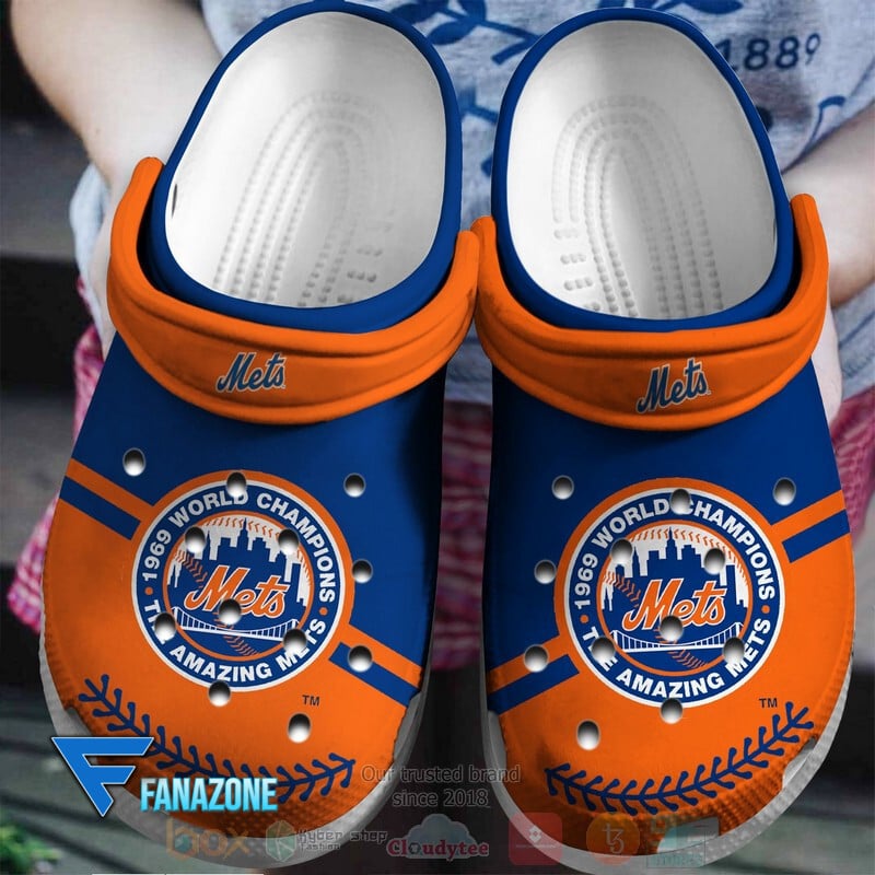 New York Mets Orange MLB Sport Crocs Clogs Crocband Shoes Comfortable For Men Women and Kids
