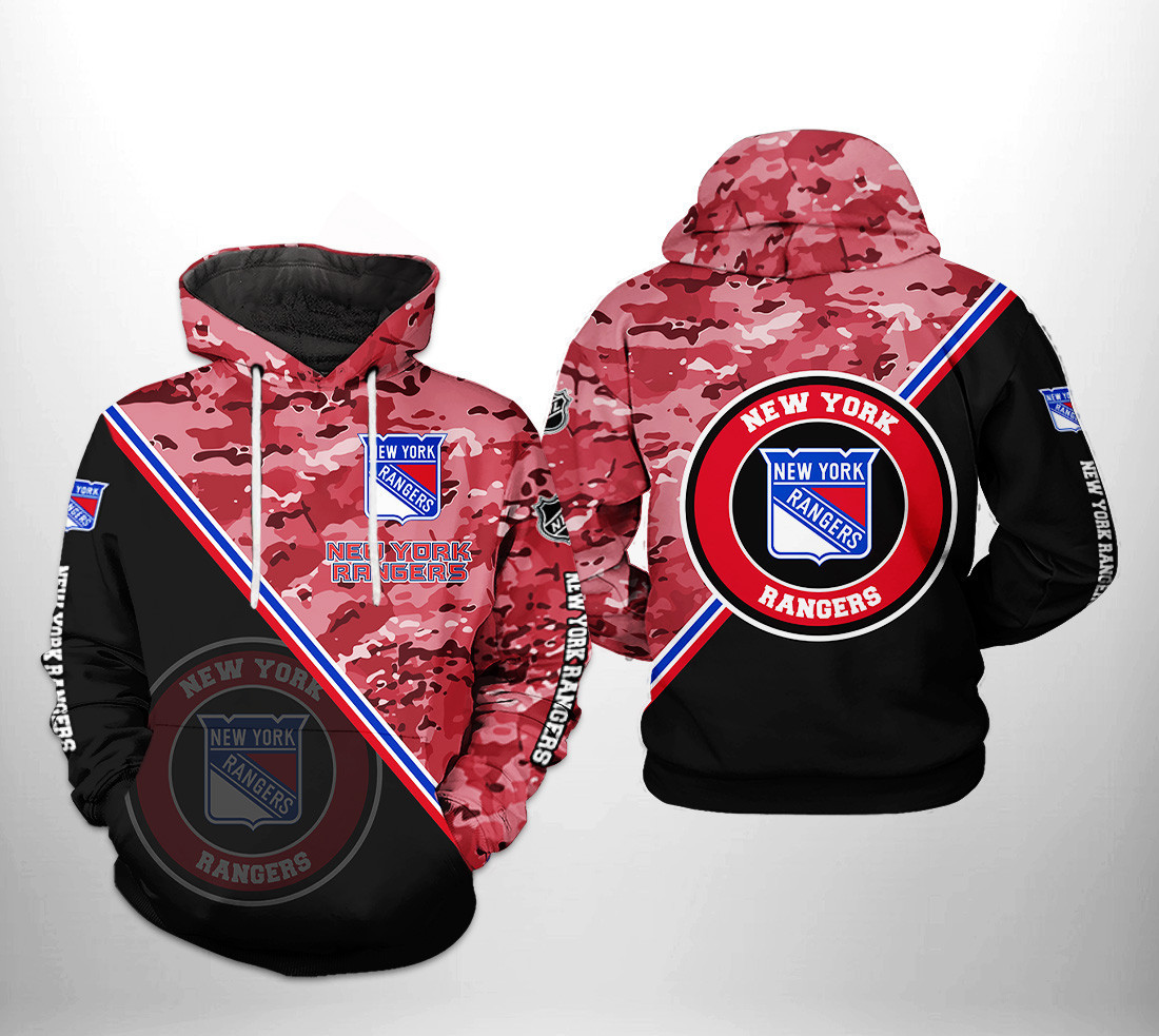 New York Rangers NHL Camo Team 3D All Over Print Hoodie, Zip Hoodie