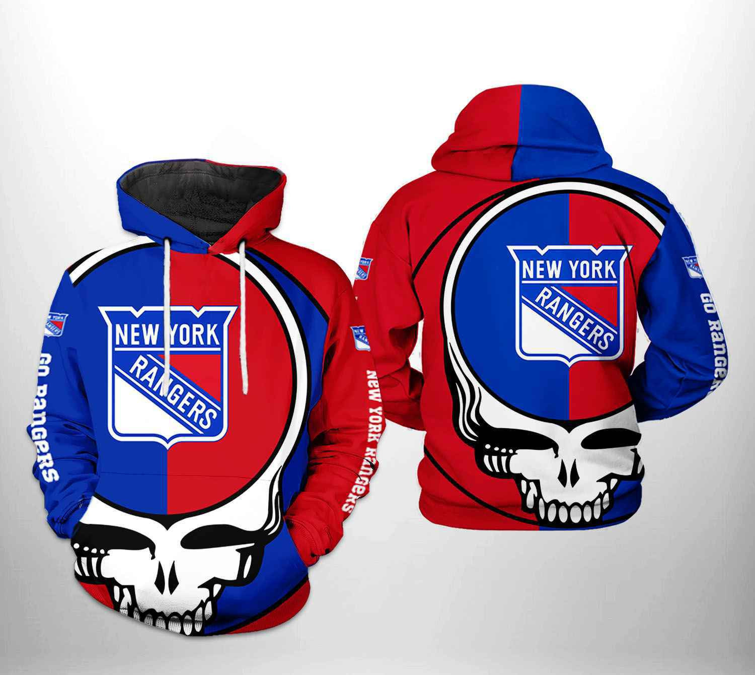 New York Rangers NHL Grateful Dead 3D All Over Print Hoodie, Zip Hoodie