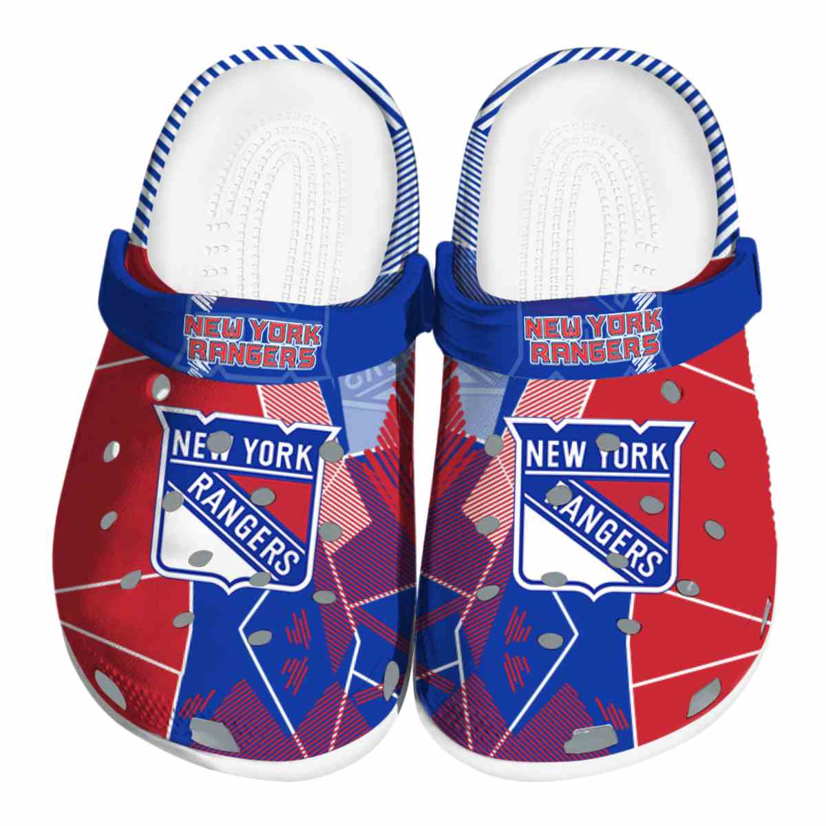New York Rangers NHL Sport Crocs Crocband Clogs Shoes Comfortable For Men Women and Kids