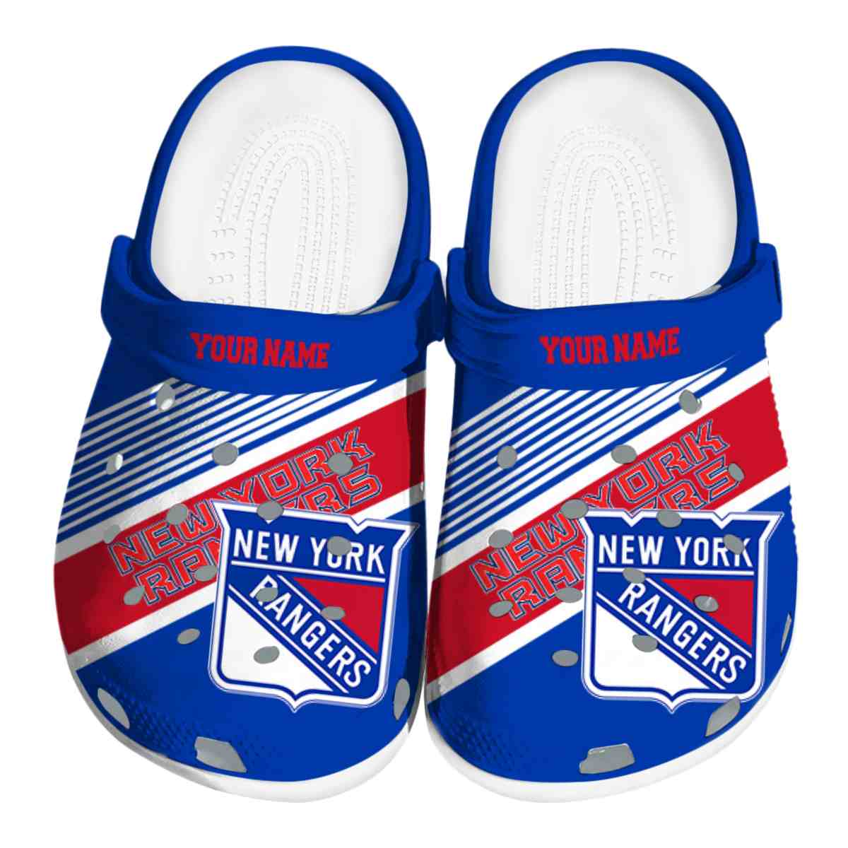 New York Rangers NHL Sport Crocs Crocband Clogs Shoes Comfortable For Men Women and Kids