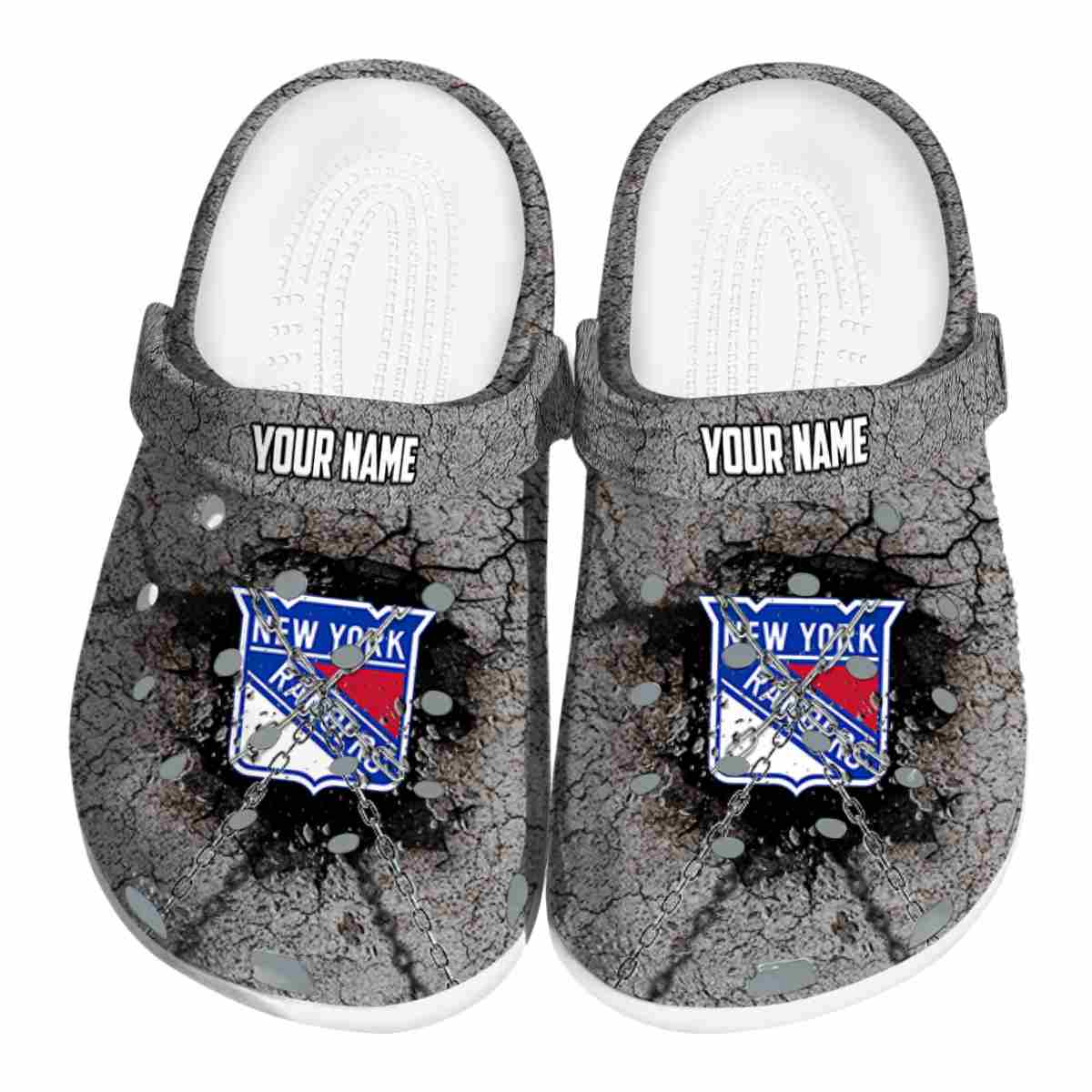 New York Rangers NHL Sport Crocs Crocband Clogs Shoes Comfortable For Men Women and Kids